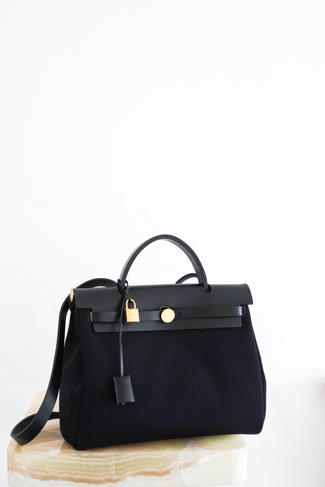 NEW Hermès Black Zip 31 Herbag with Gold Hardware | Authentic Preloved - Reloved Again