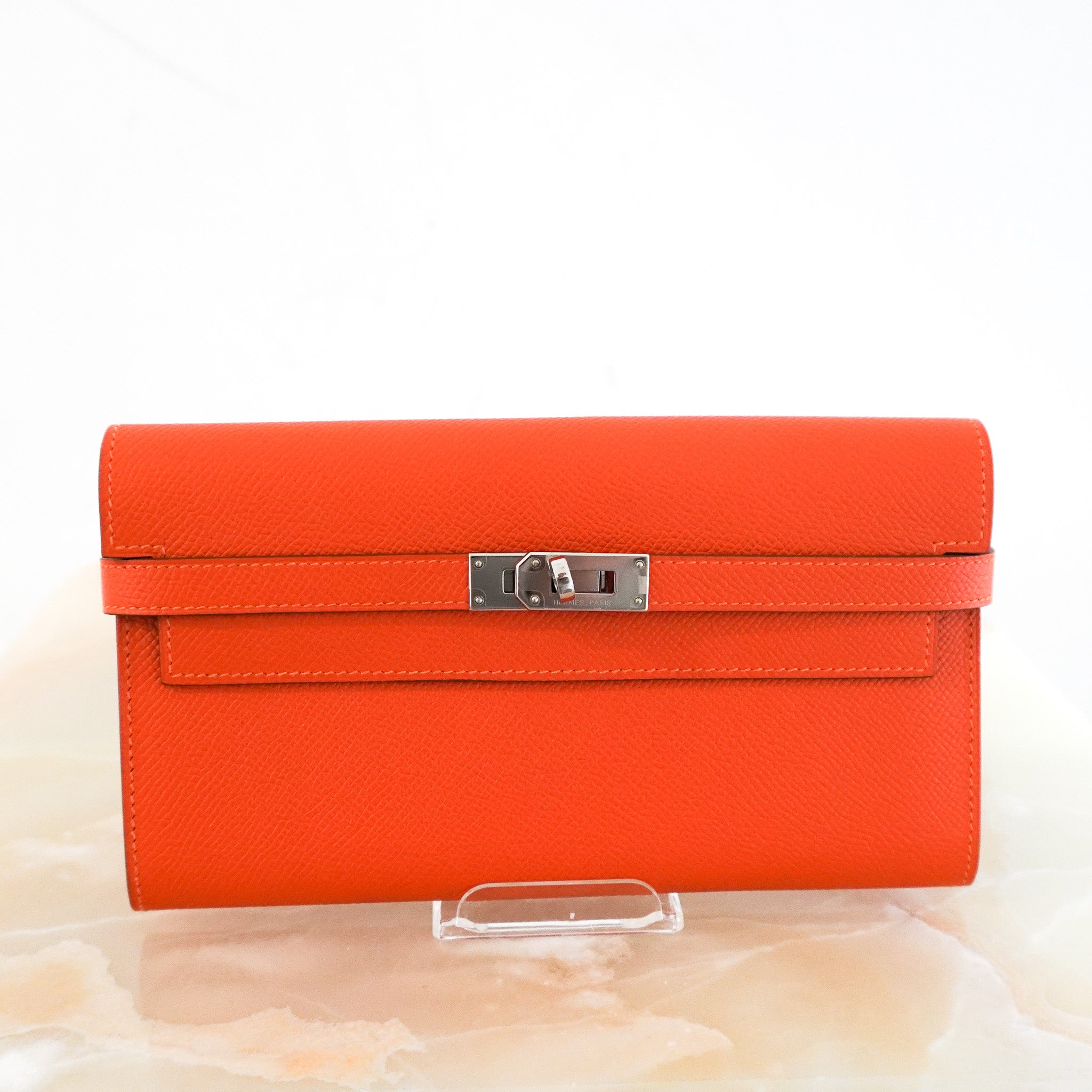 NEW Hermès Kelly Wallet in Orange RRP £2100 | Authentic Preloved - Reloved Again