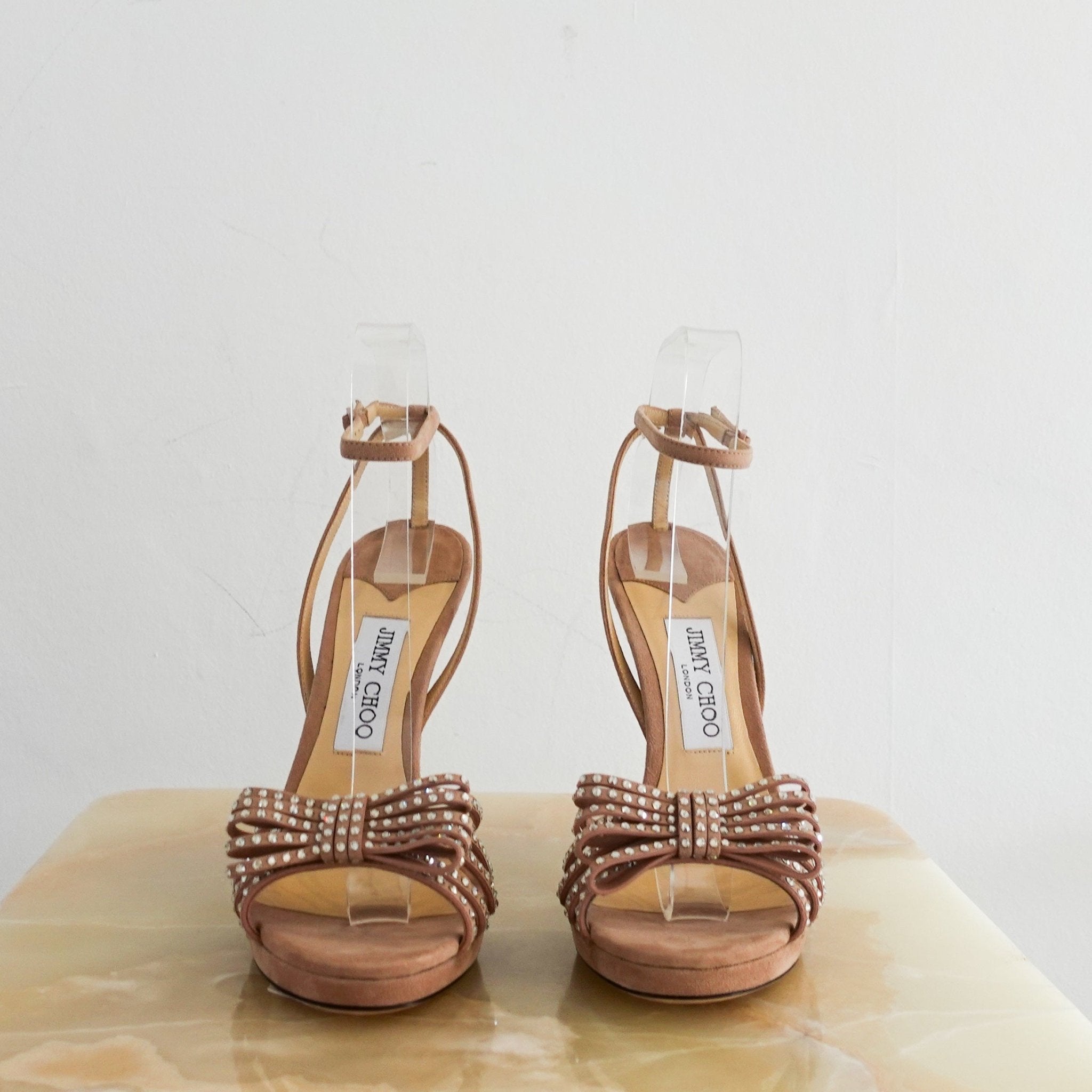 NEW Jimmy Choo Platform heels with appliqué in nude RRP £875 | Authentic Preloved - Reloved Again