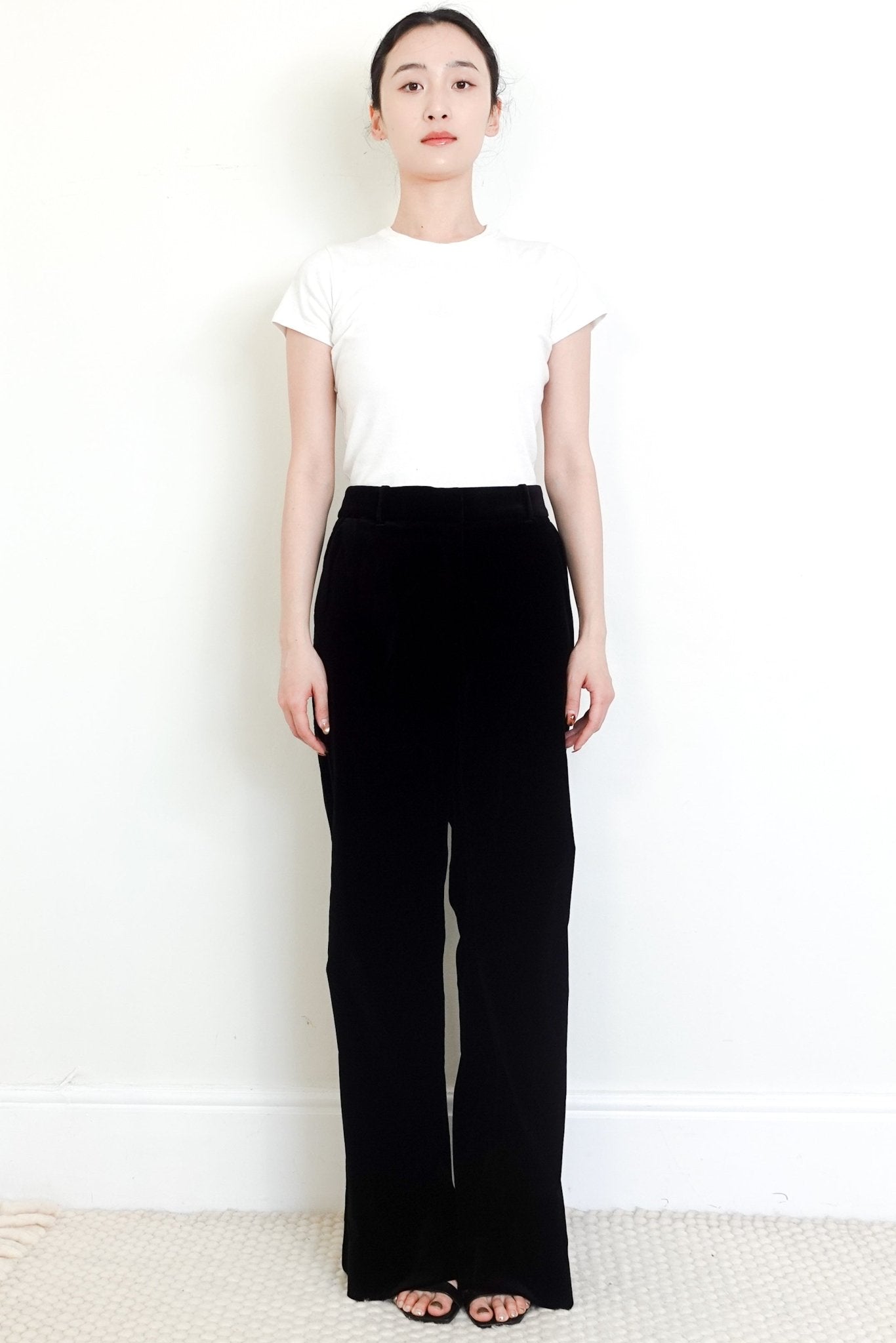 NEW ME+EM Black Italian Velvet Flare Trousers RRP £275 | Authentic Preloved - Reloved Again