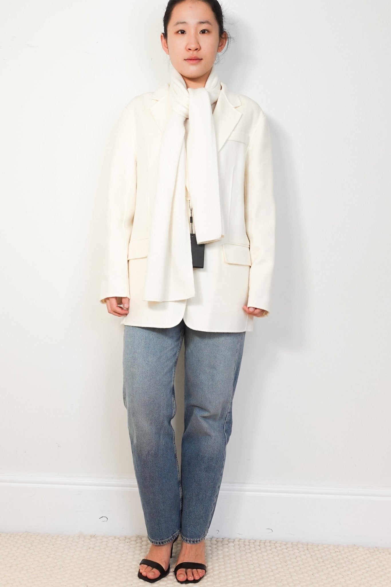 NEW Massimo Dutti Cream Wool Coat RRP £295 | Authentic Preloved - Reloved Again