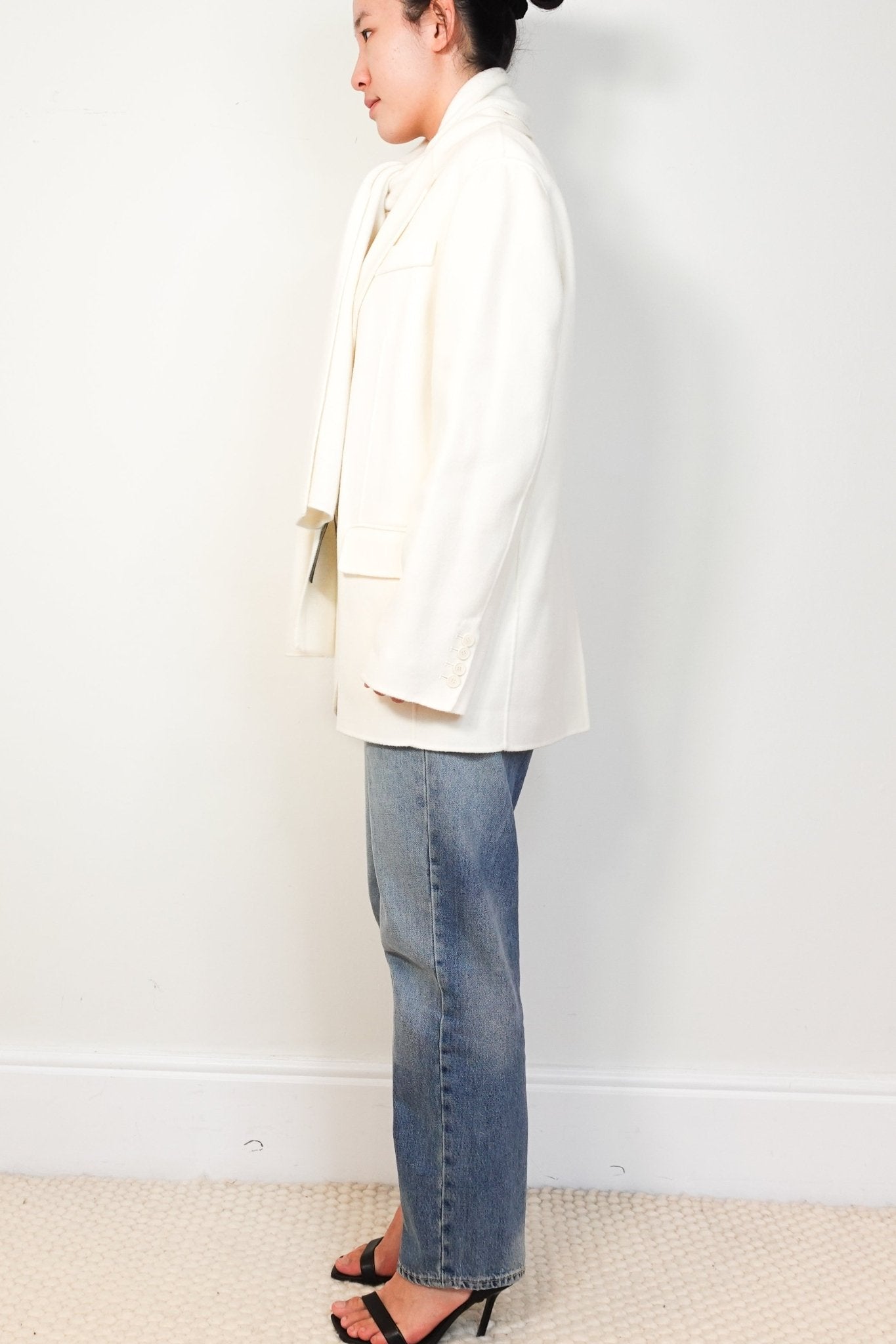 NEW Massimo Dutti Cream Wool Coat RRP £295 | Authentic Preloved - Reloved Again