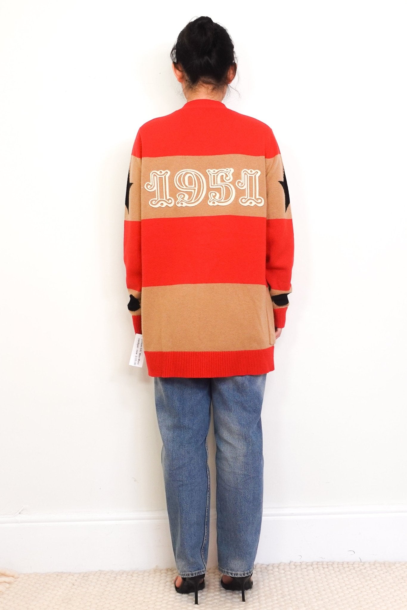 NEW MaxMara Red and Tan Cardigan RRP £270 | Authentic Preloved - Reloved Again