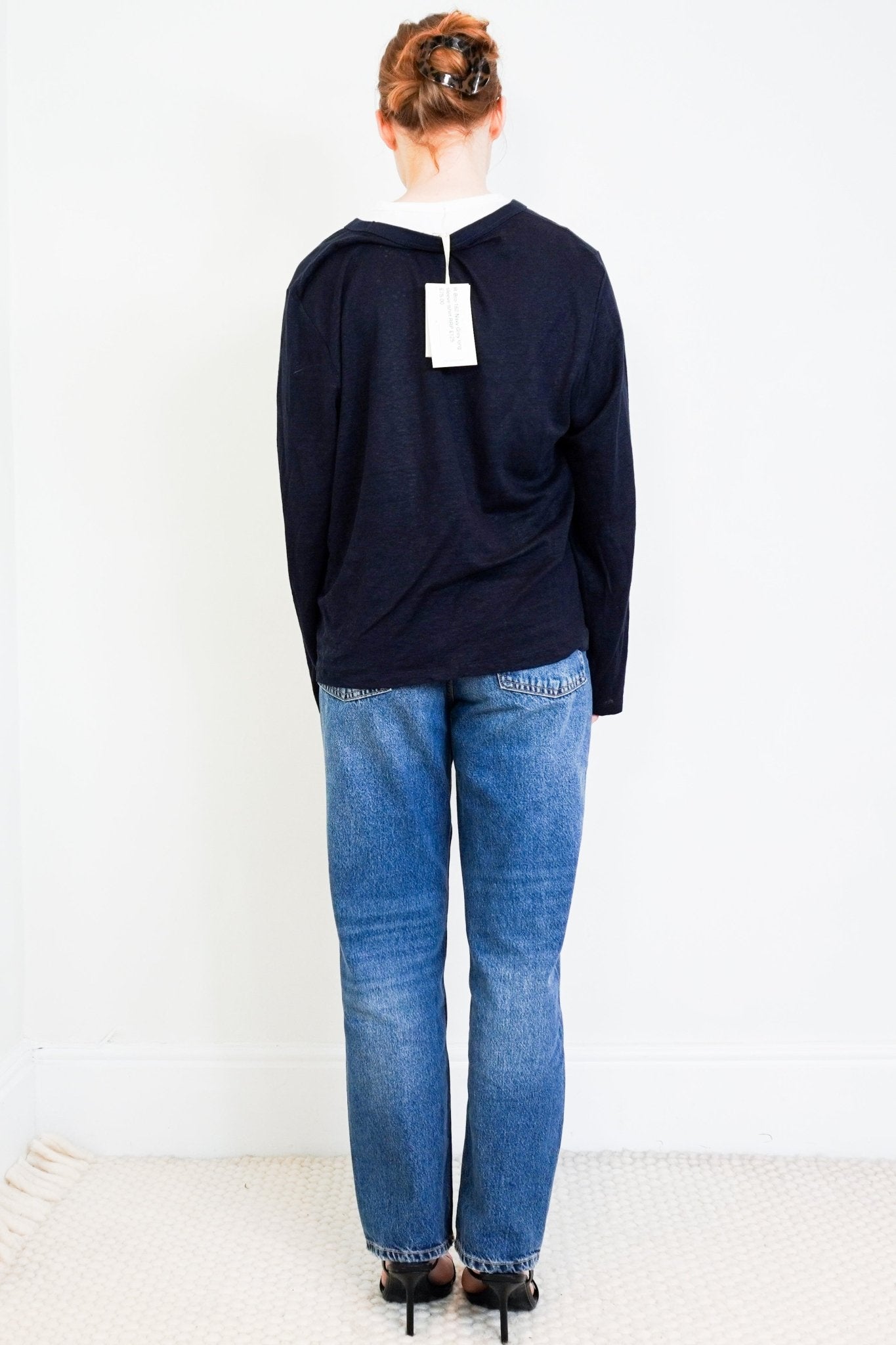 NEW-Navy-Grey-Navy-Long-Sleeve-Linen-T-Shirt-back-picture-Chelsea-London