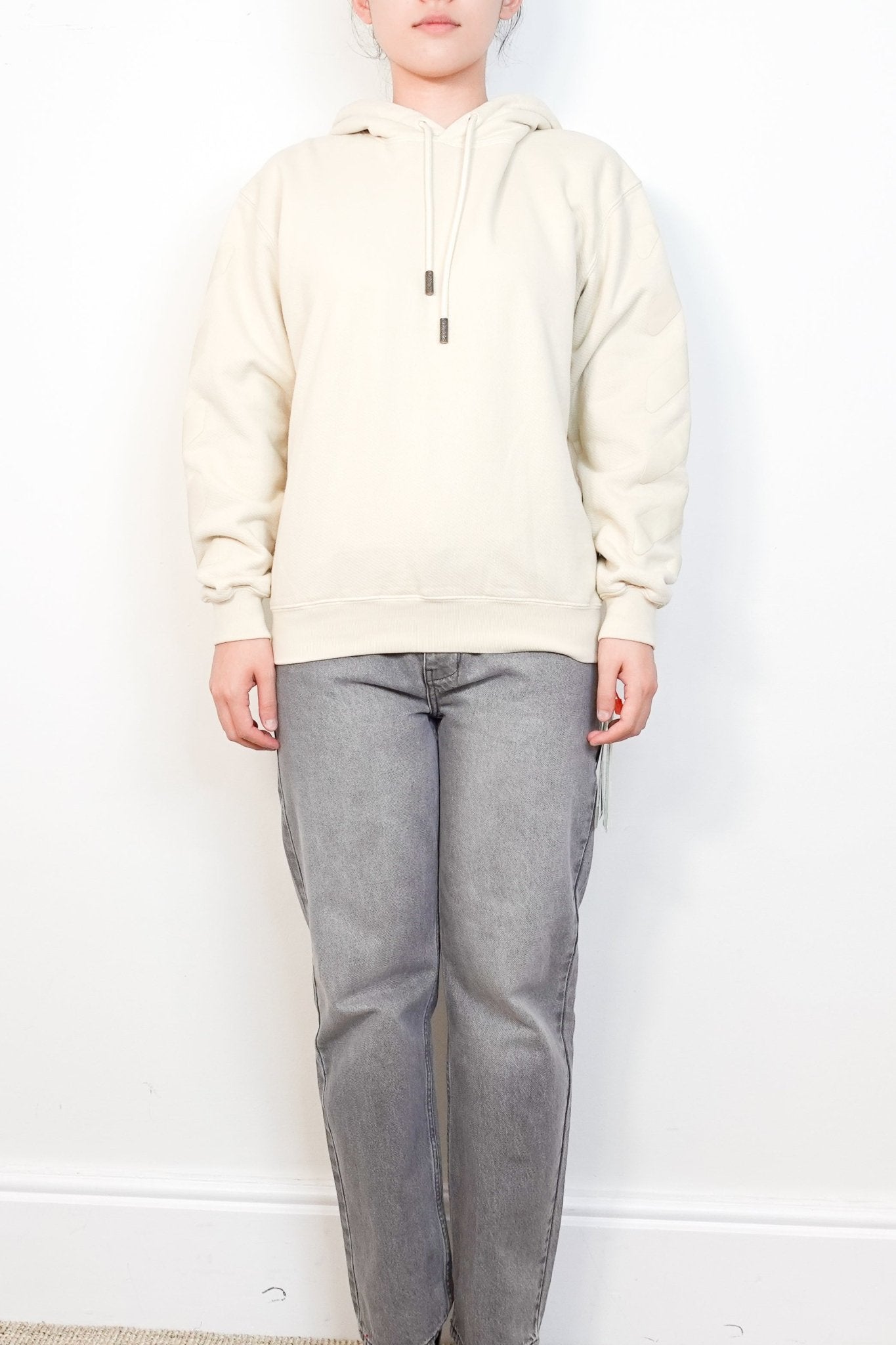 NEW Off White "Main Label" Diag Arrow Oversize Cream Hoodie RRP £350 | Authentic Preloved - Reloved Again
