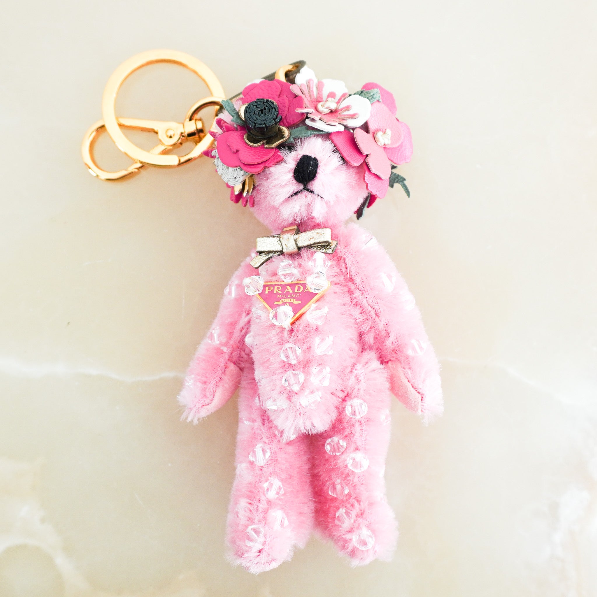 NEW Prada Pink Teddy Bear Keychain RRP £590 | Authentic Preloved - Reloved Again