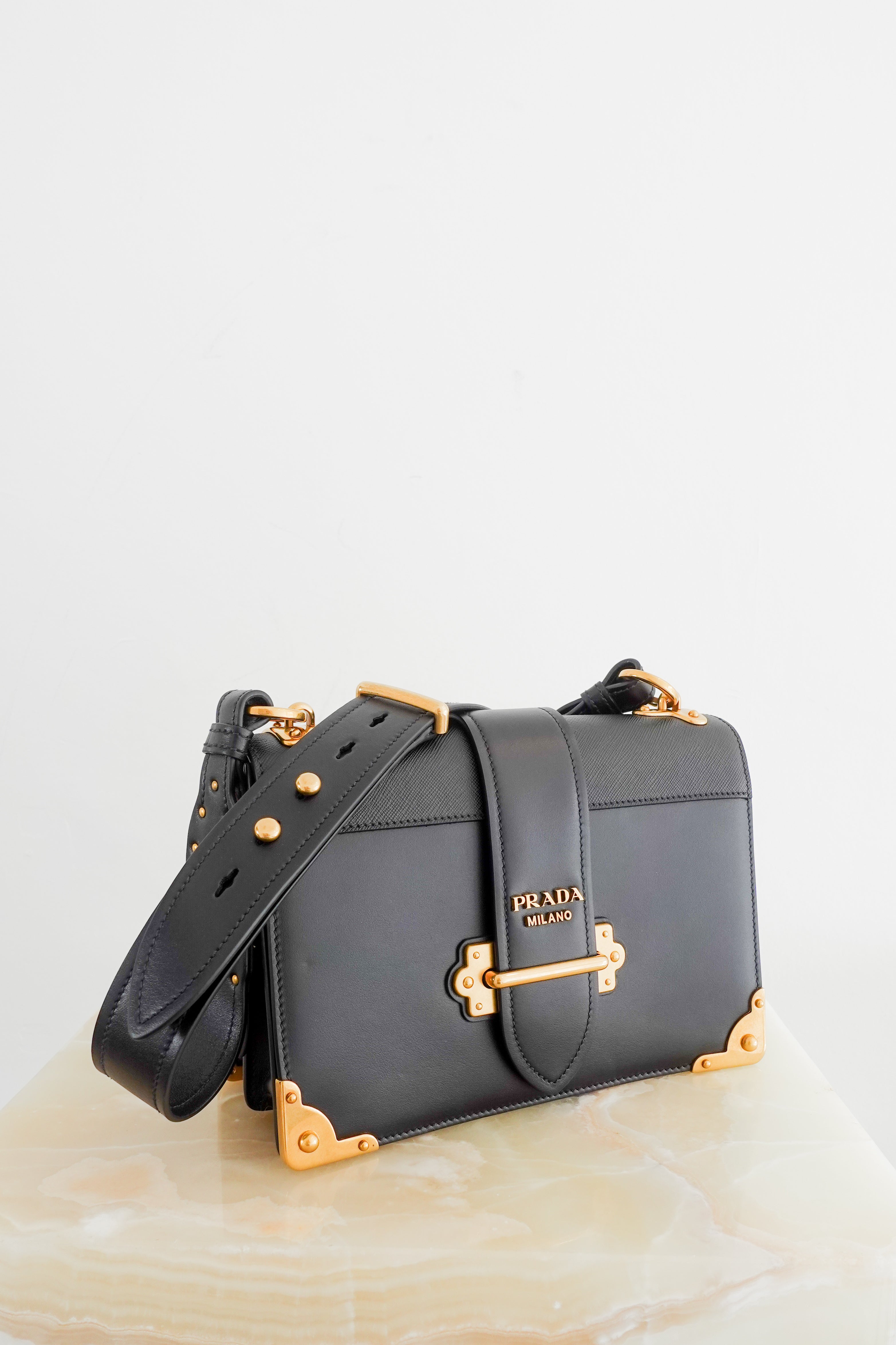 NEW-Prada-black-Cahier-Medium-Box-Bag-cover-picture