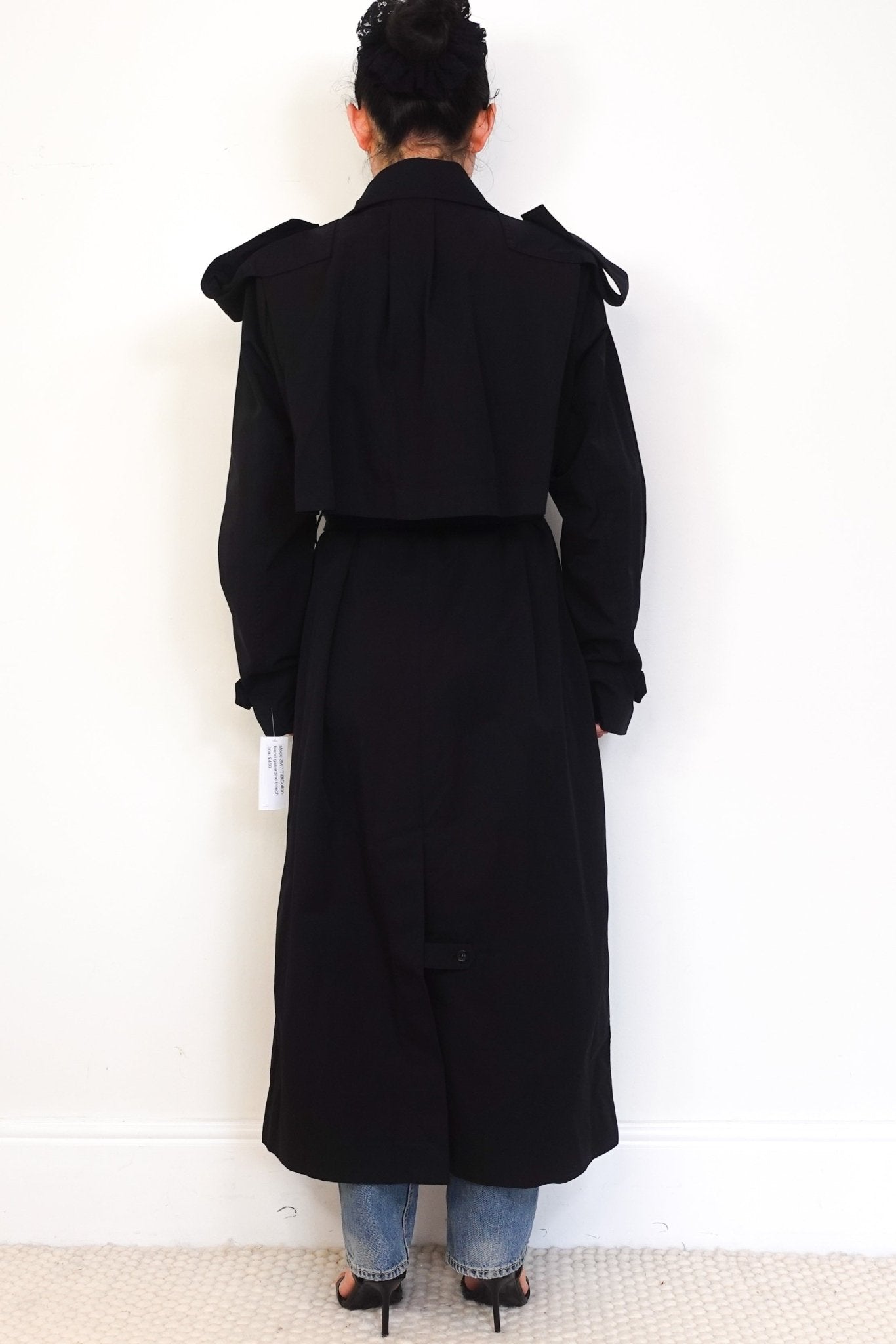 NEW Tibi Black Ambrose Cotton Nylon Trench Coat RRP £1495 | Authentic Preloved - Reloved Again