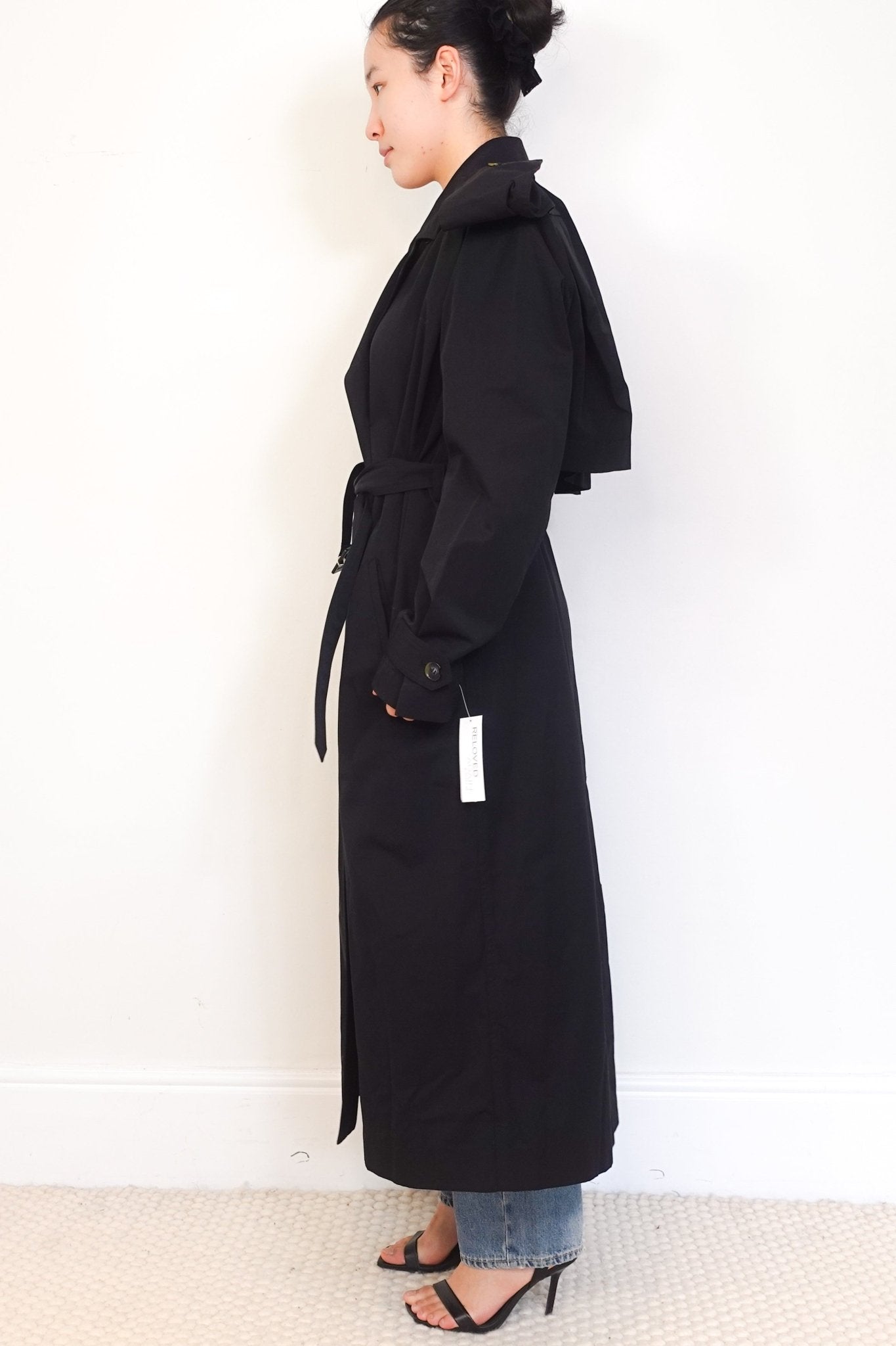 NEW Tibi Black Ambrose Cotton Nylon Trench Coat RRP £1495 | Authentic Preloved - Reloved Again