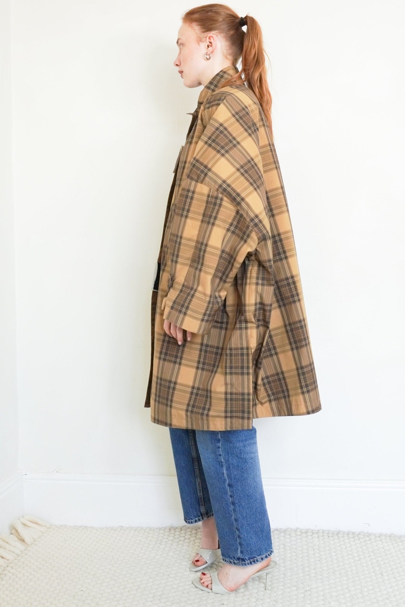 NEW Toteme Car Coat in Mustard Check RRP £670 | Authentic Preloved - Reloved Again