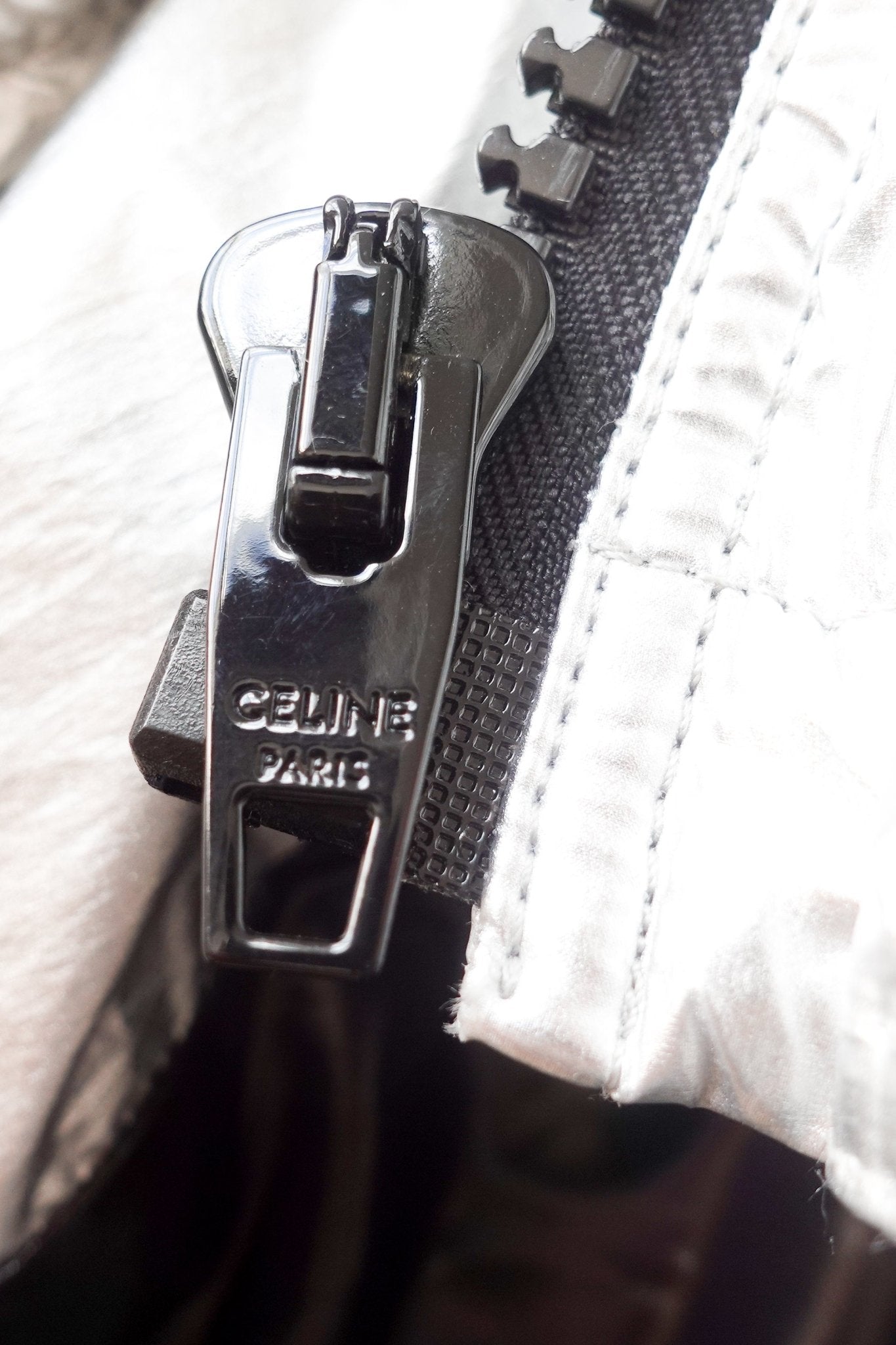 NEW Celine Silver Puffer Padded Coat RRP £2100 | Authentic Preloved - Reloved Again