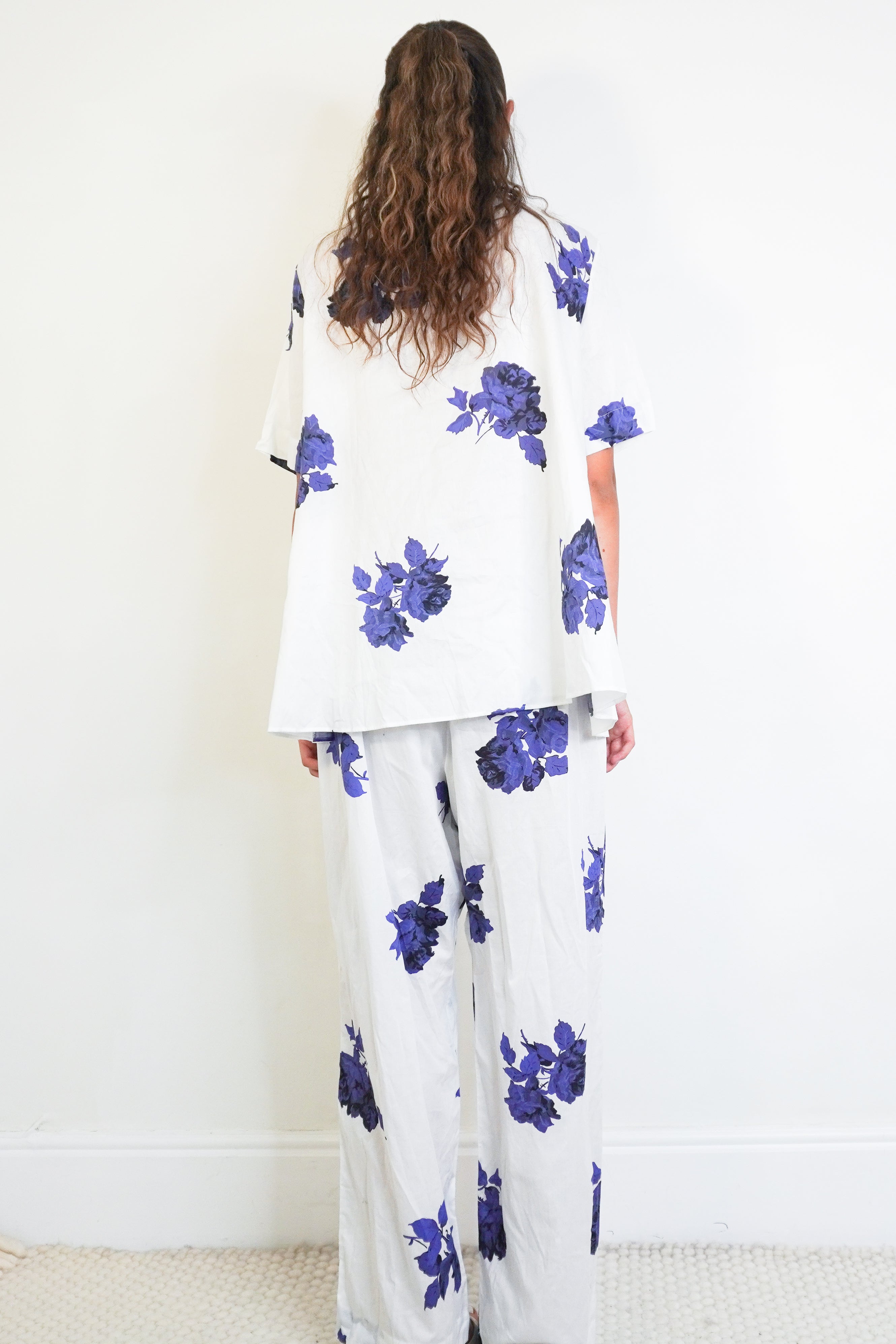 NEW Emilia Wickstead Blue Roses/Ivory Floral Set back photo chelsea london