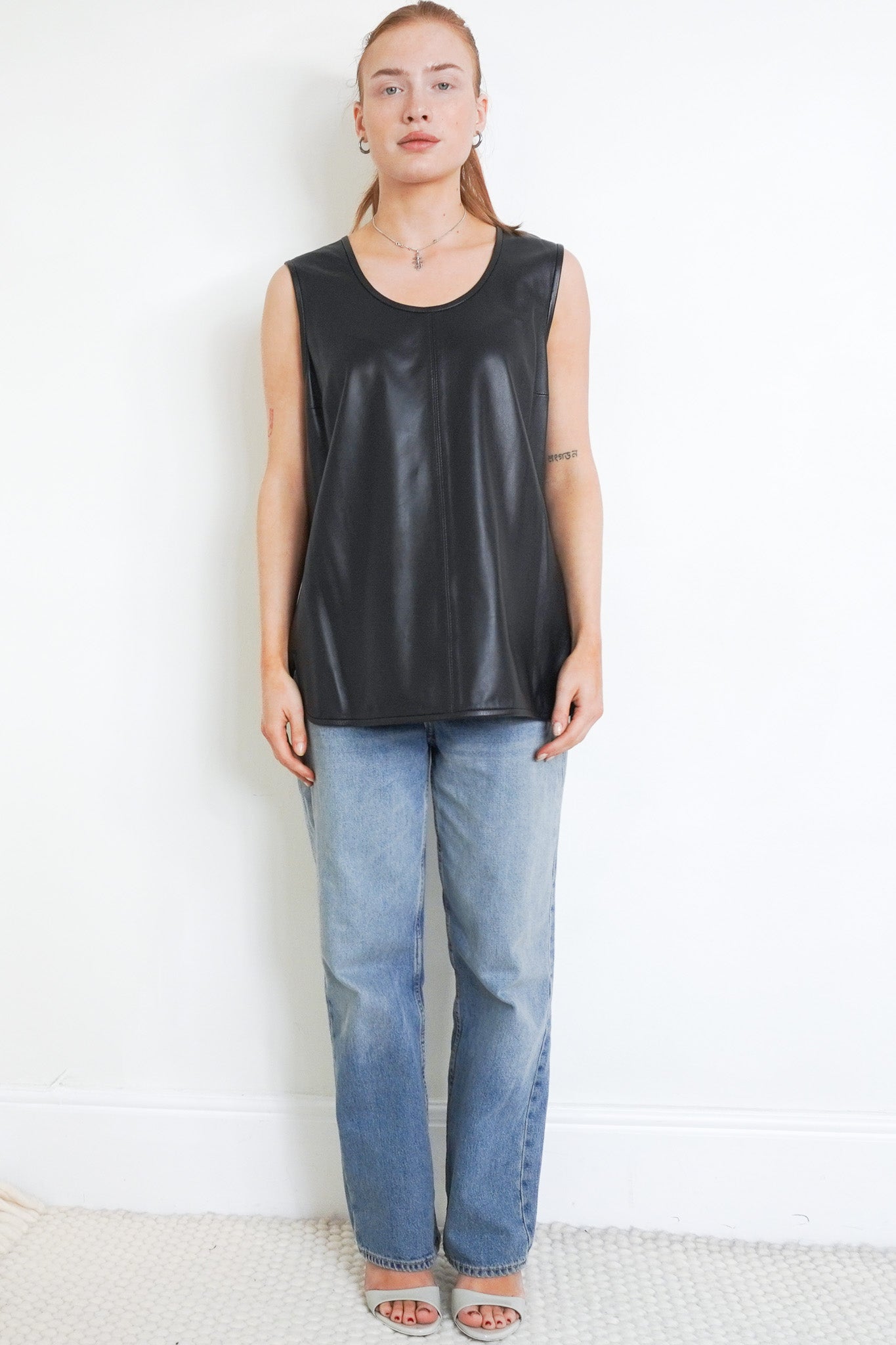 Joseph-Leather-Black-Vest-Top-front-picture