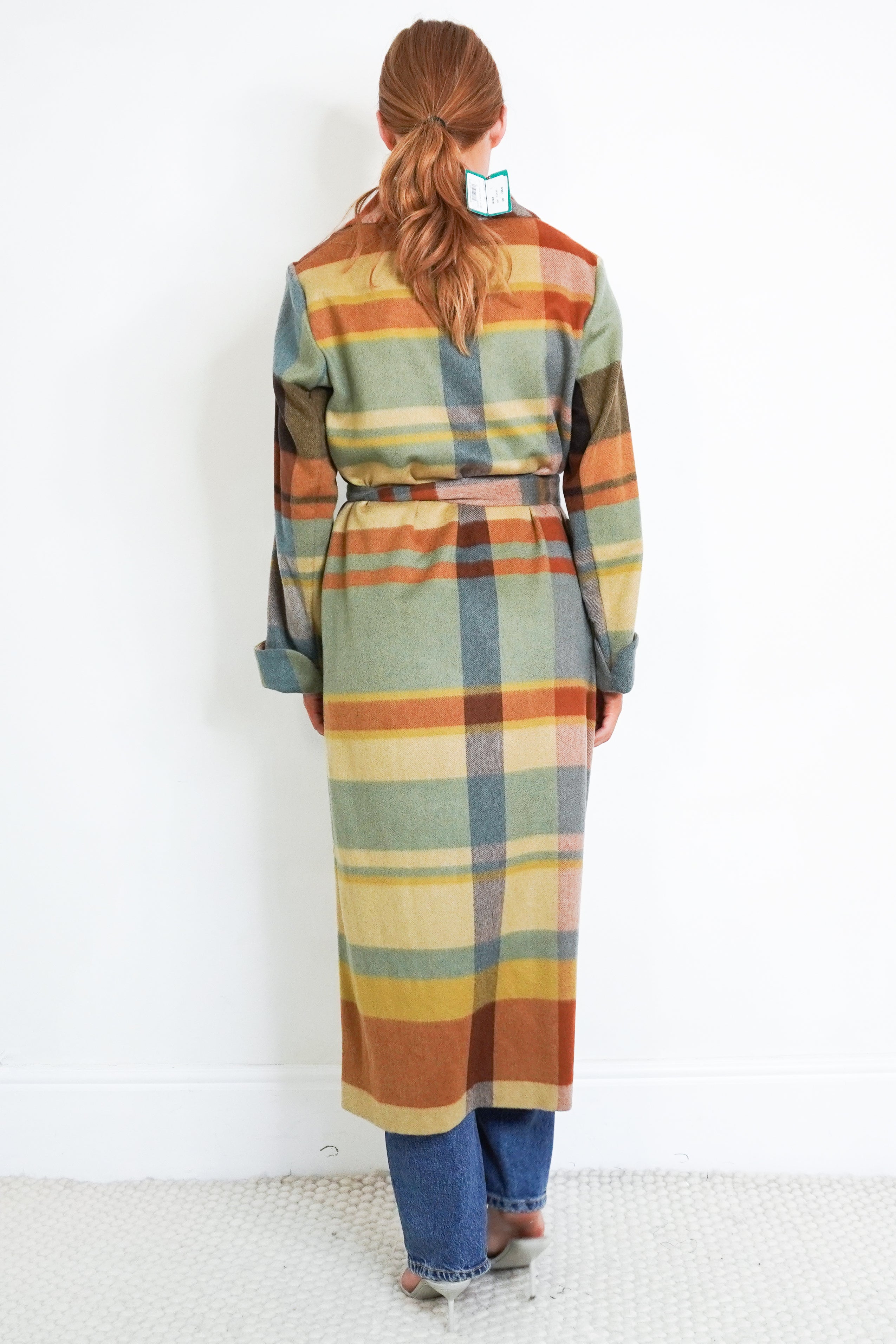 NEW Loro Piana Bovisa Royal Cashmere Robe Coat – Multicolour Check back photo chelsea london