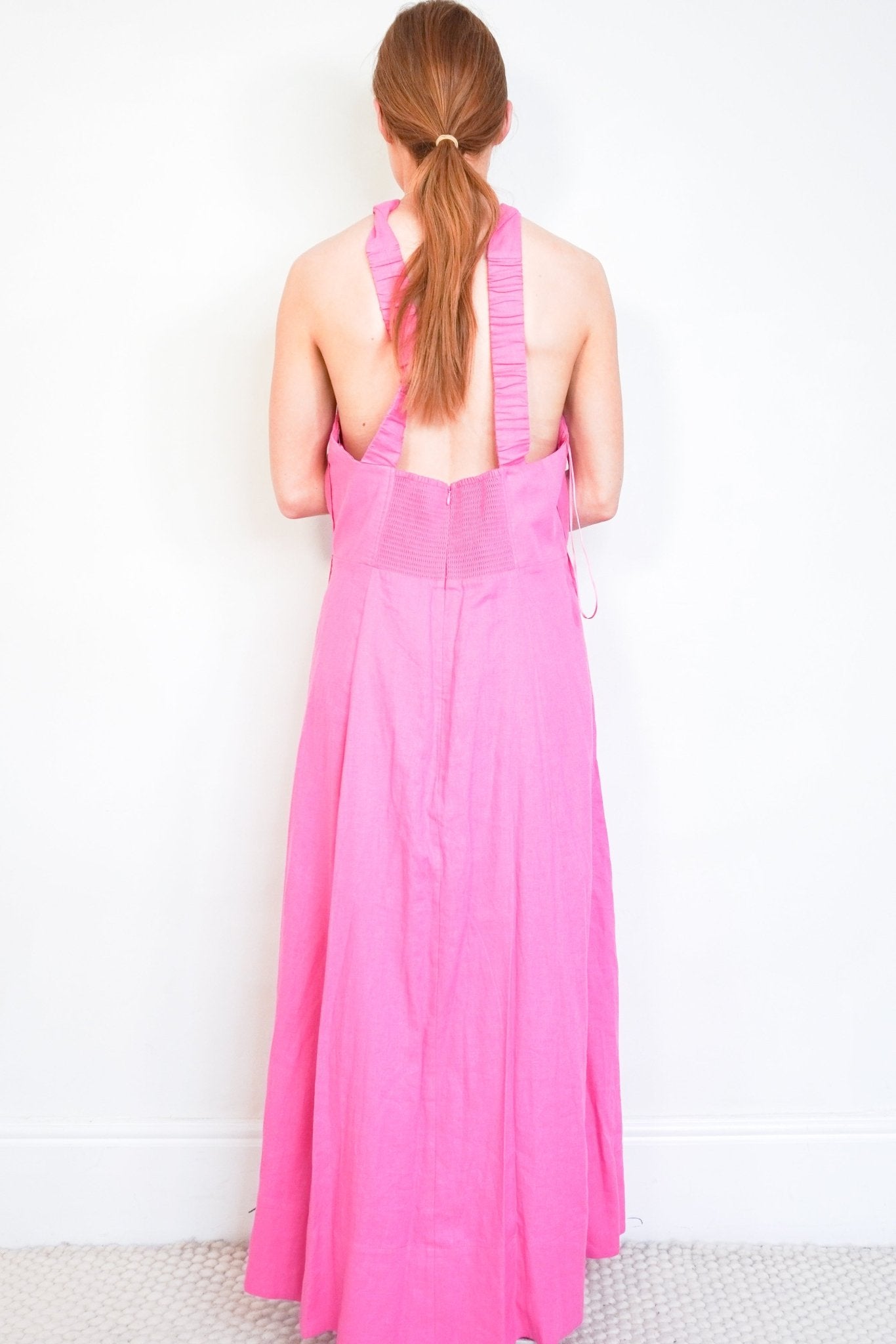 NEW ME+EM Ultra Pink Linen Blend Crossover Maxi Dress (RRP £350) | Authentic Preloved - Reloved Again