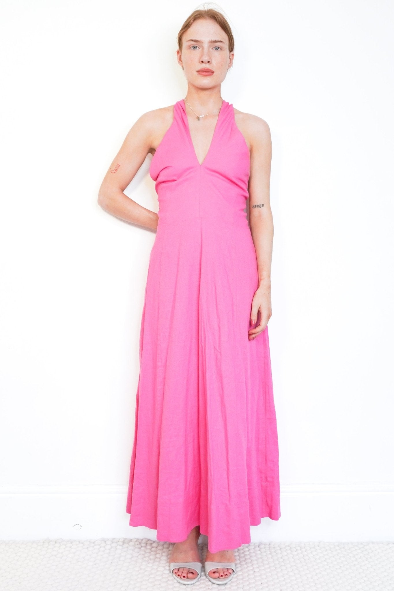 NEW ME+EM Ultra Pink Linen Blend Crossover Maxi Dress (RRP £350) | Authentic Preloved - Reloved Again
