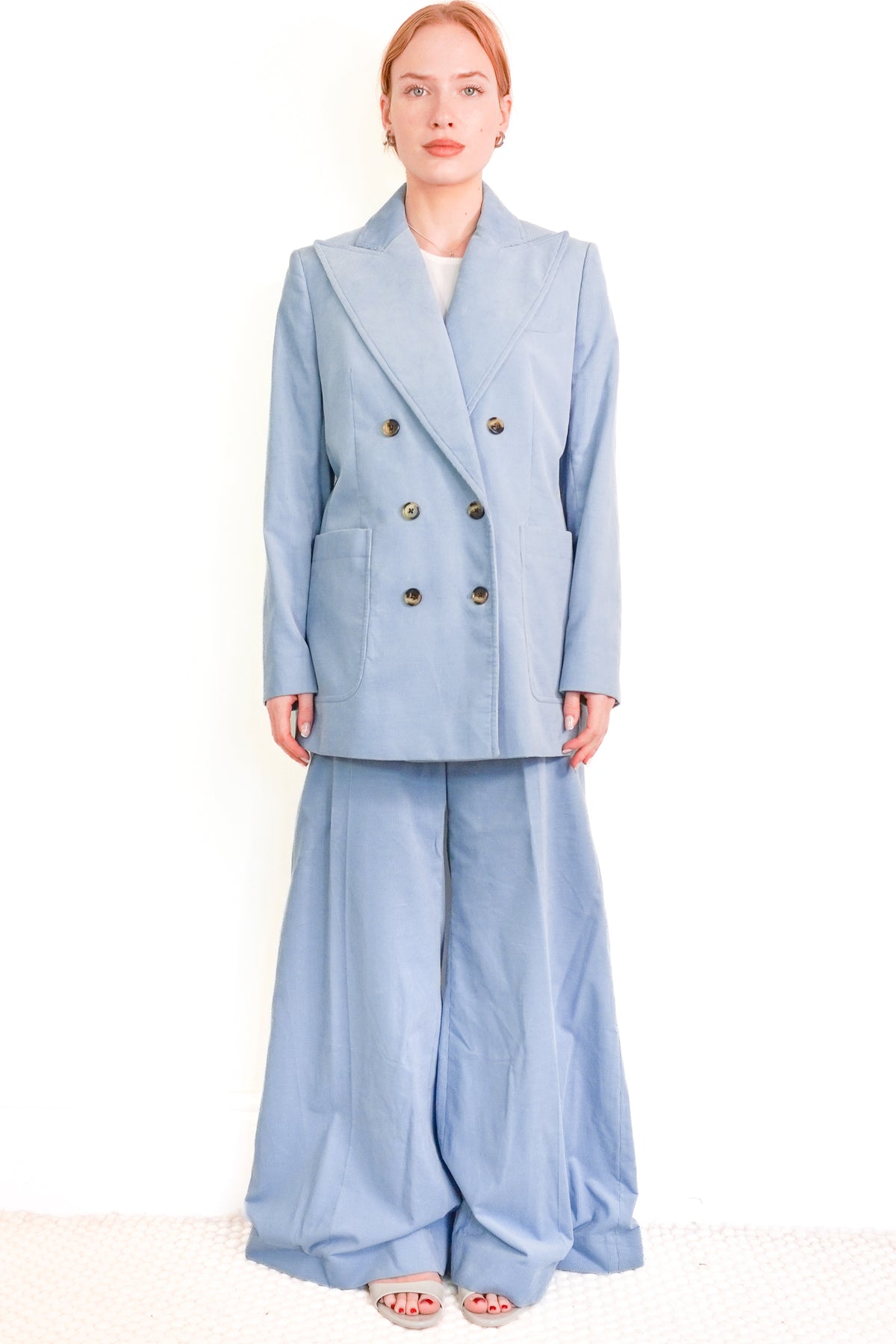 NWT Bella Freud Bianca Blue Cord Suit (RRP £1500) | Authentic Preloved - Reloved Again