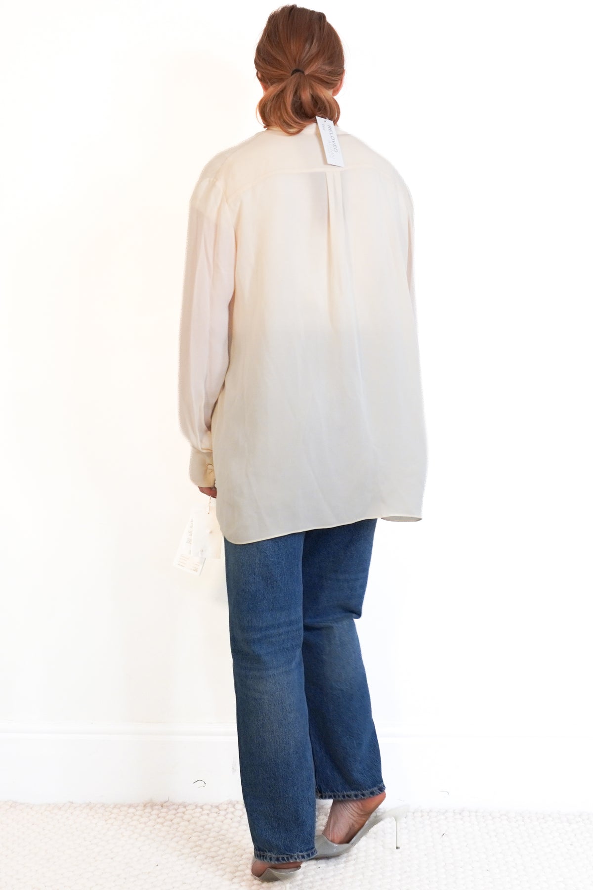 NWT Valentino Cream Silk Shirt back