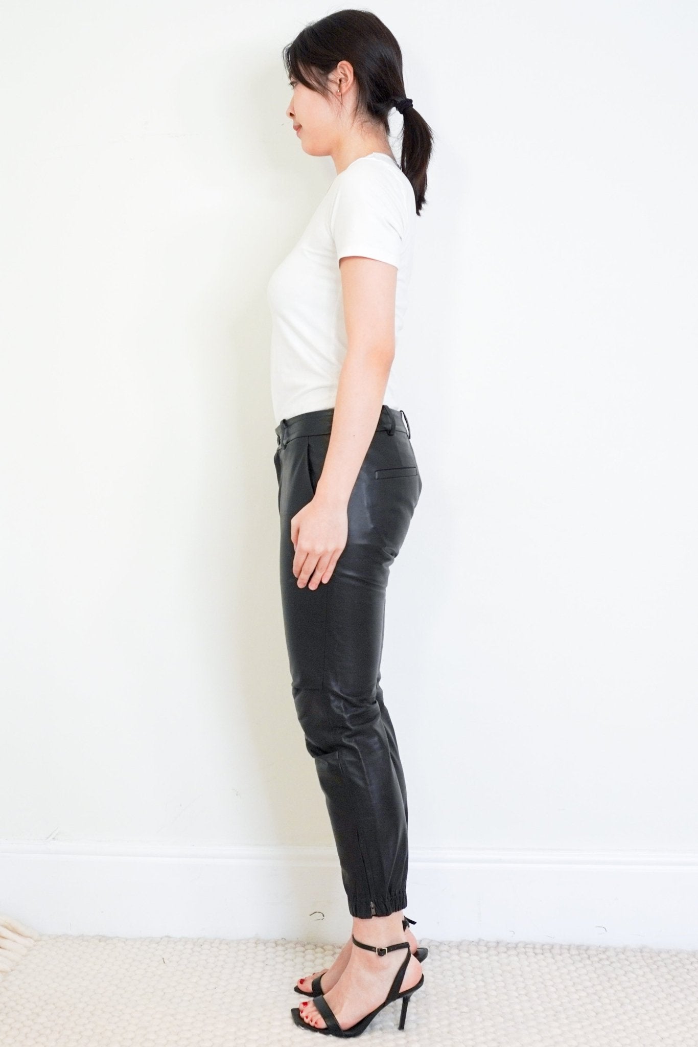 Nili Lotan Black Leather Joggers RRP £700 | Authentic Preloved - Reloved Again