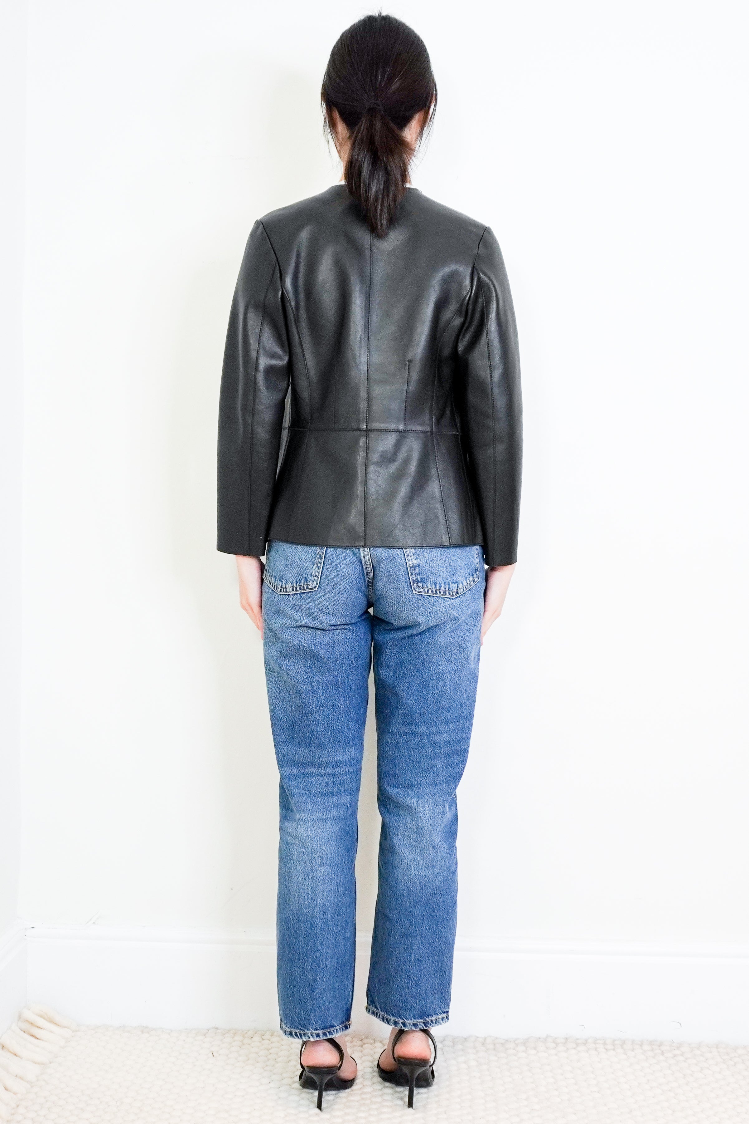 Nour-Hammour-Black-Leather-Jacket-back-picture-Chelsea-London