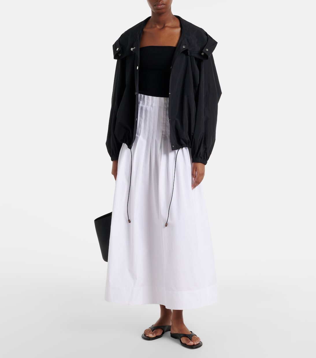 Róhe Pleated Poplin Midi Skirt in Optic White (RRP £470) | Authentic Preloved - Reloved Again