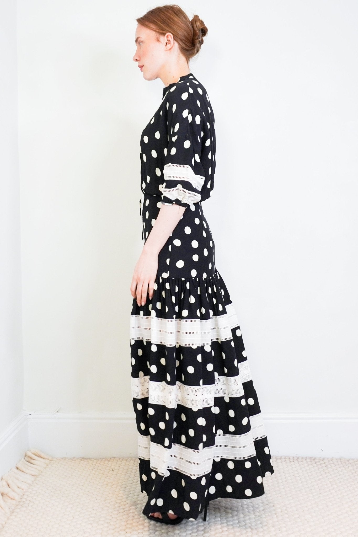 Paper London Hydrangea Black Maxi Dress RRP £385 Authentic Preloved - Reloved Again