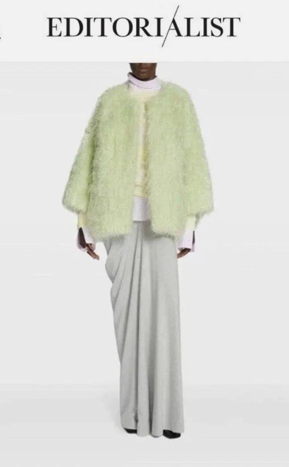 Dries Van Noten Mohair Oversized Mint Green Mohair Jacket | Authentic Preloved