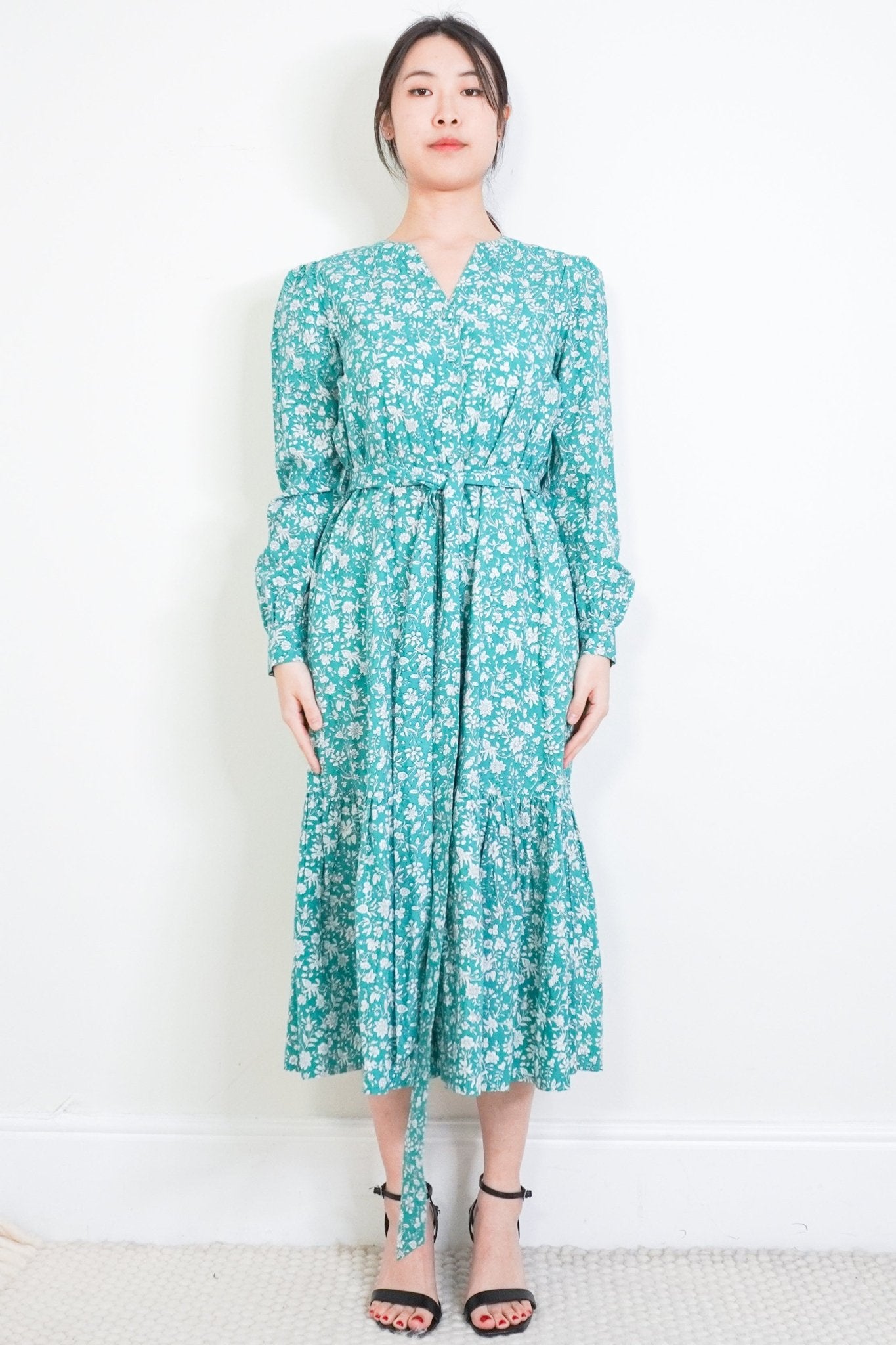 Pink City Prints Green Floral Dress RRP £250 | Authentic Preloved - Reloved Again