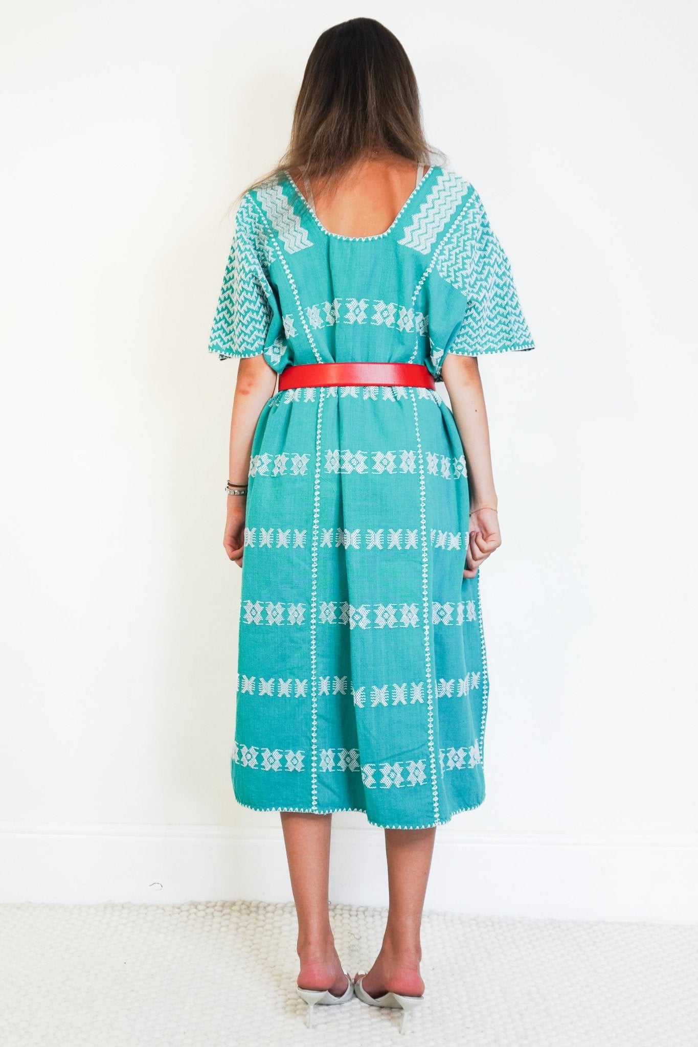 Pippa Holt Aqua Kaftan No. 83 (RRP £643) | Authentic and Preloved - Reloved Again
