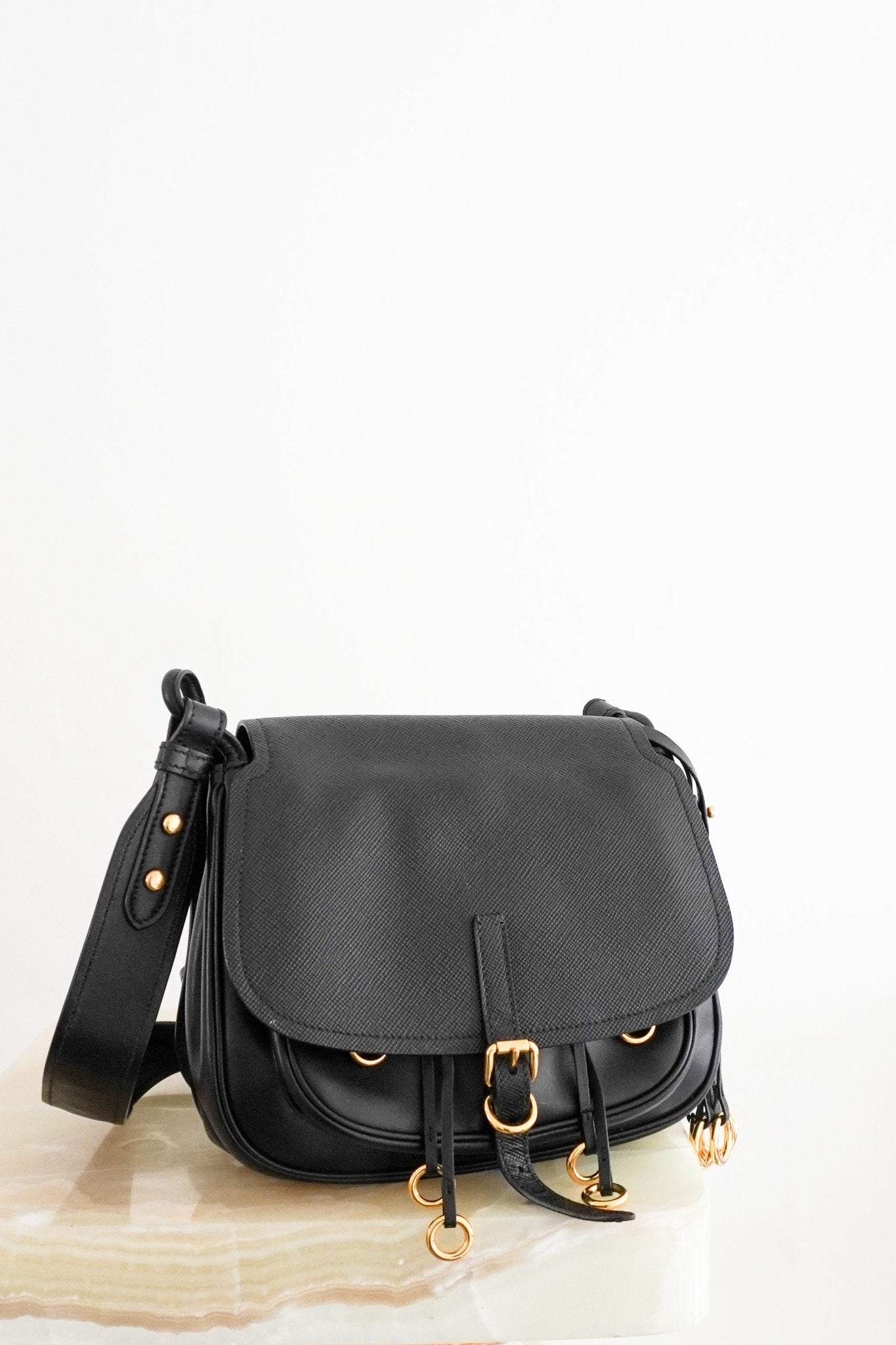 Prada-Black-Corsaire-Crossbody-Bag-front-picture-Chelsea-London