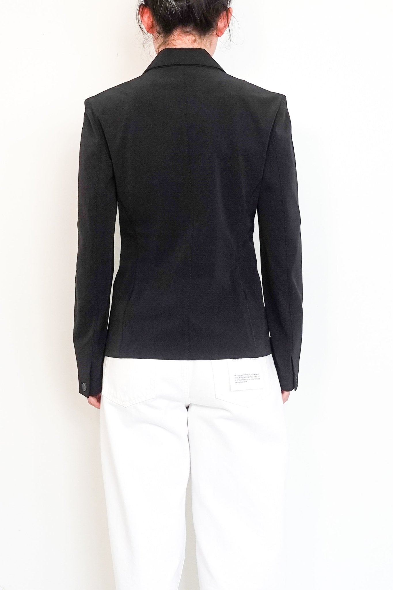 Prada Black Notch Collar Button Up Blazer RRP £495| Authentic Preloved - Reloved Again