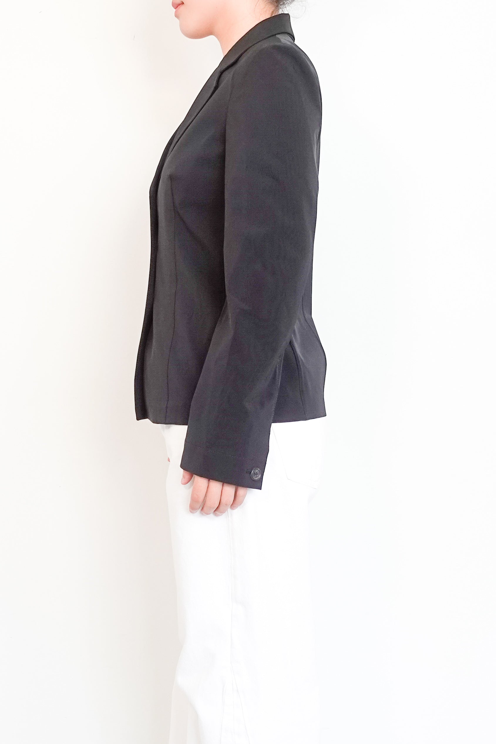 Prada-Black-Notch-Collar-Button-Up-Blazer-side-picture