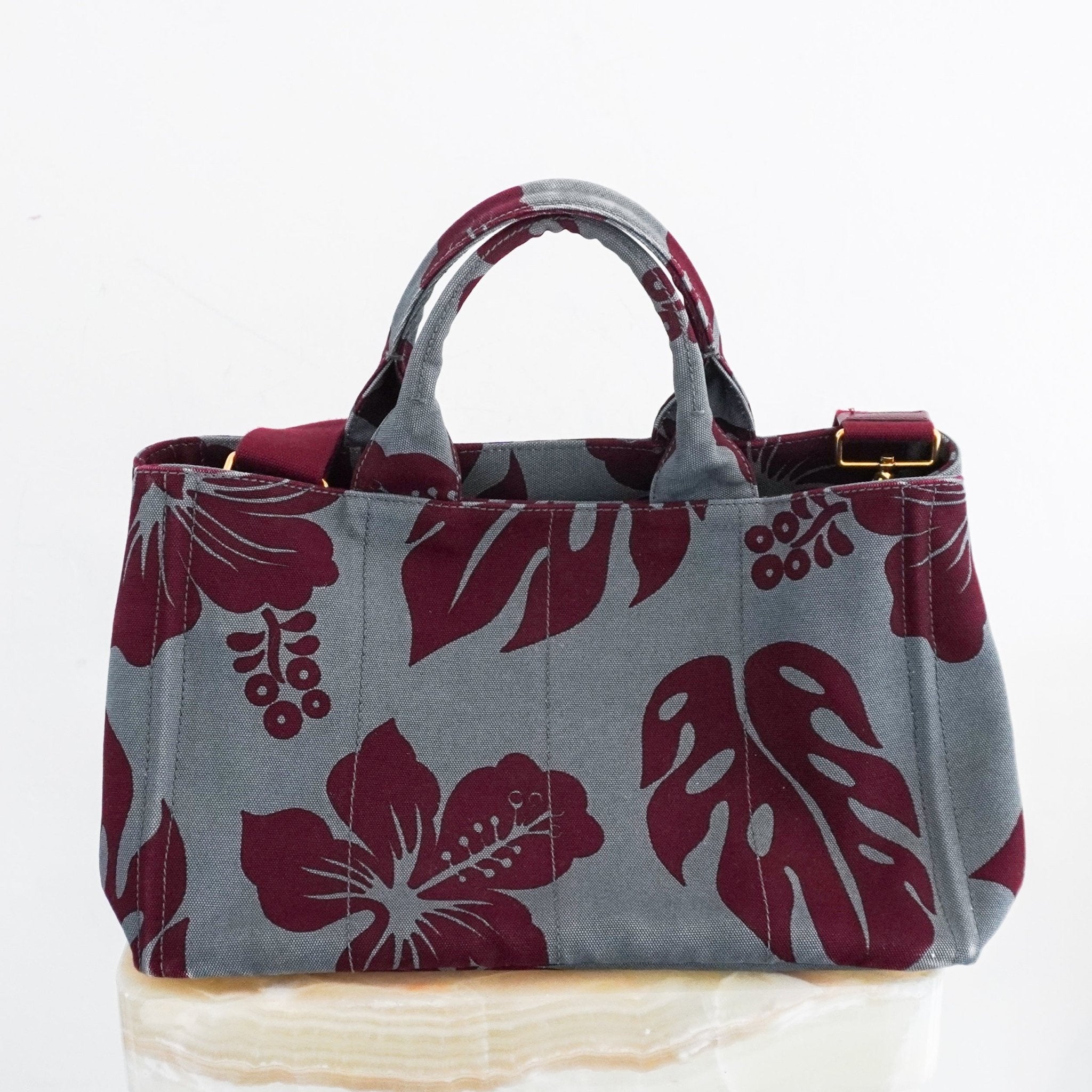 Prada Blue Canapa Stampata Floral Tote Bag RRP £850 Prada Blue Canapa Stampata Floral Tote Bag RRP £850