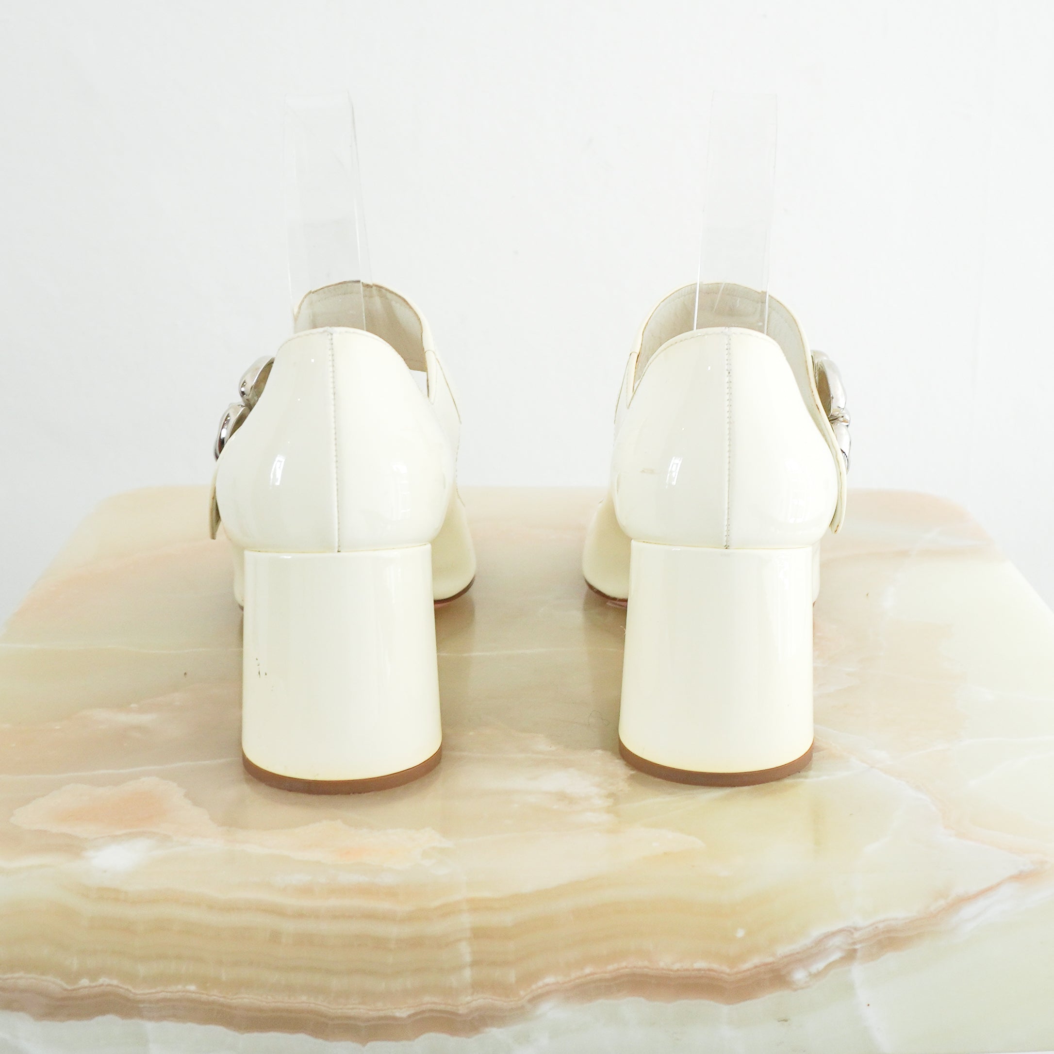 Prada Cream Mary Jane Heels (RRP £700) | Authentic Preloved