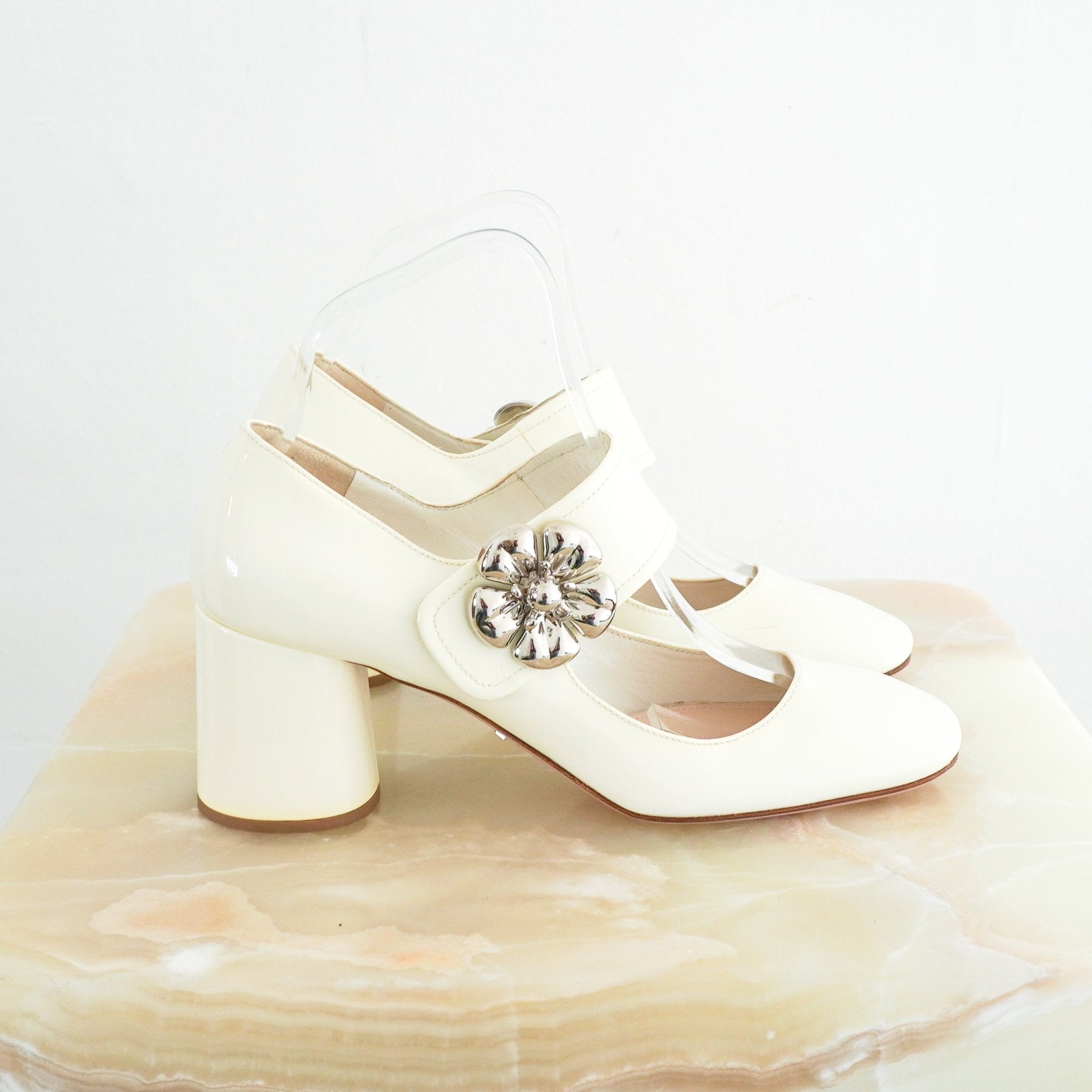 Prada Cream Mary Jane Heels (RRP £700) | Authentic Preloved - Reloved Again