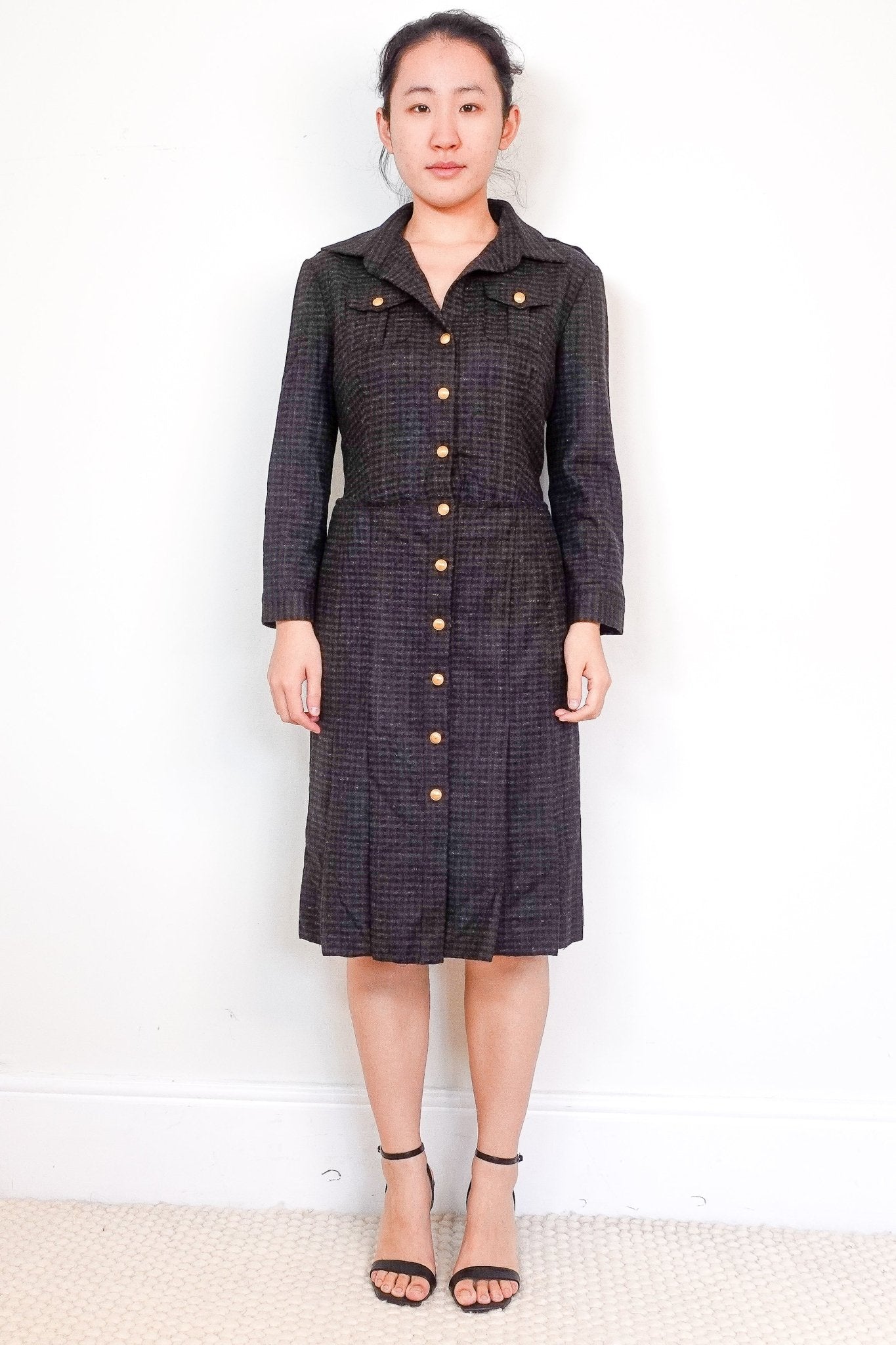 Prada Dark Green Pleated Pocket Dress RRP £3K | Authentic Preloved - Reloved Again