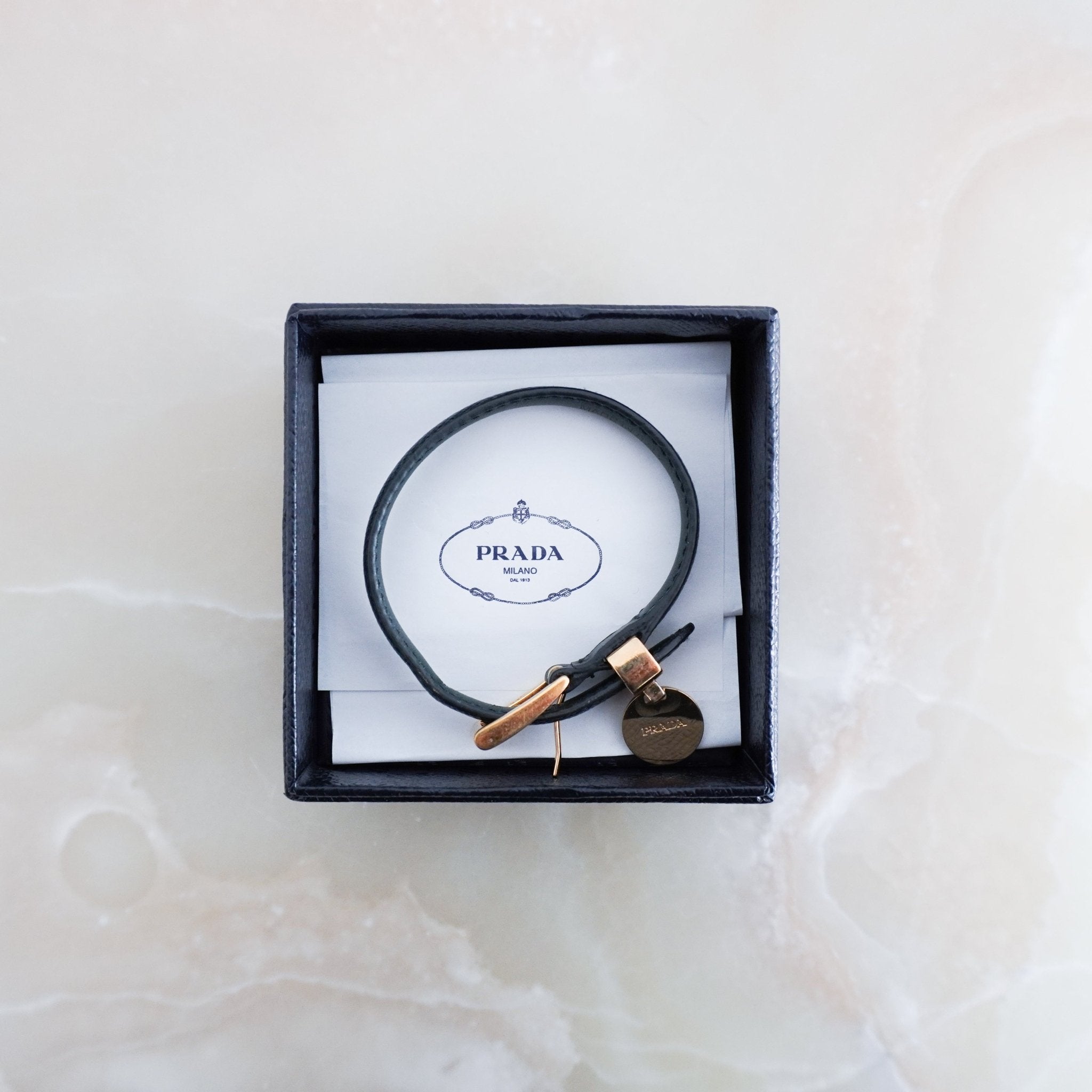 Prada Teal Leather Bracelet RRP £360 | Authentic Preloved - FINAL SALE - Reloved Again