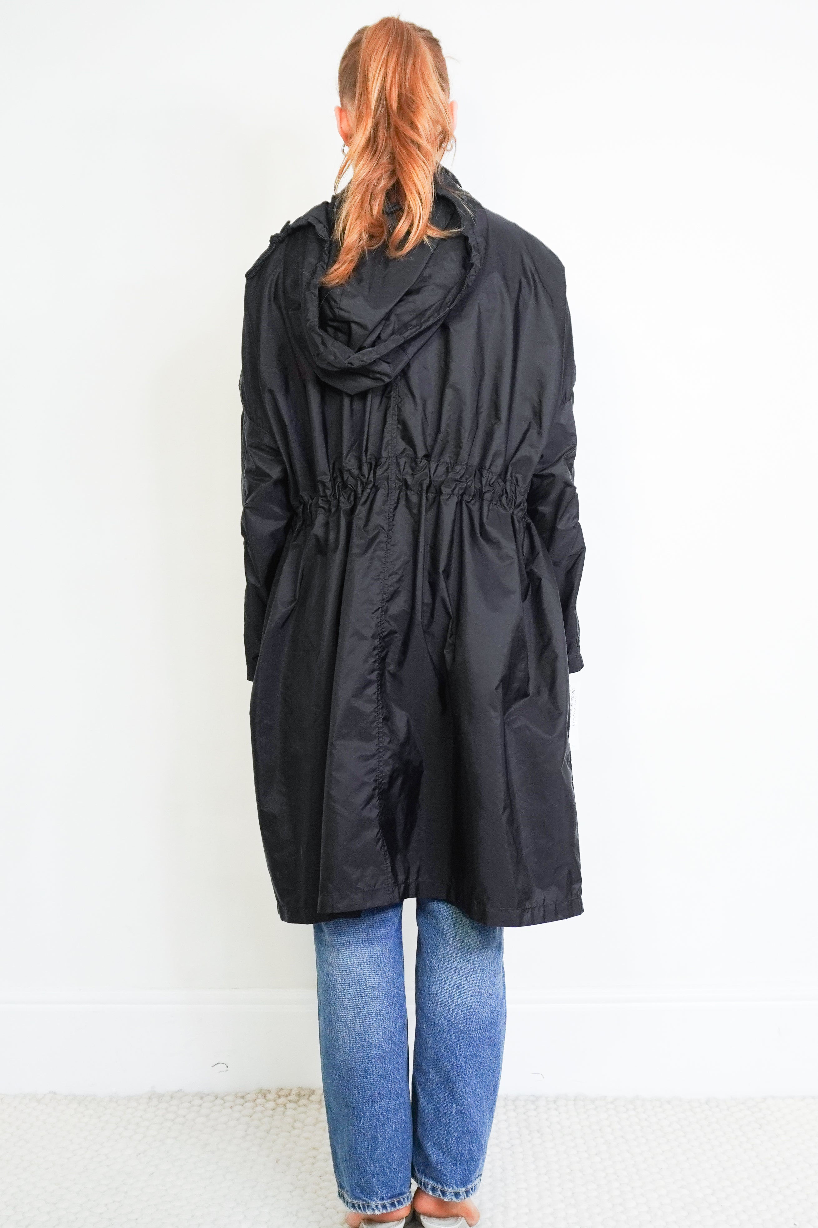 Prada Black Nylon Hooded Rain Jacket back photo chelsea london