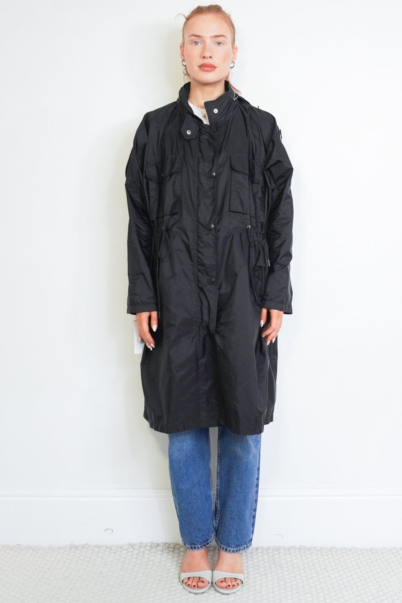 Prada Black Nylon Hooded Rain Jacket (RRP £1400) | Authentic Preloved