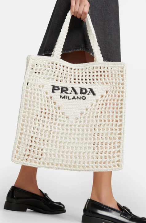 Prada Crochet Raffia Tote RRP £1,550 | Authentic and Preloved