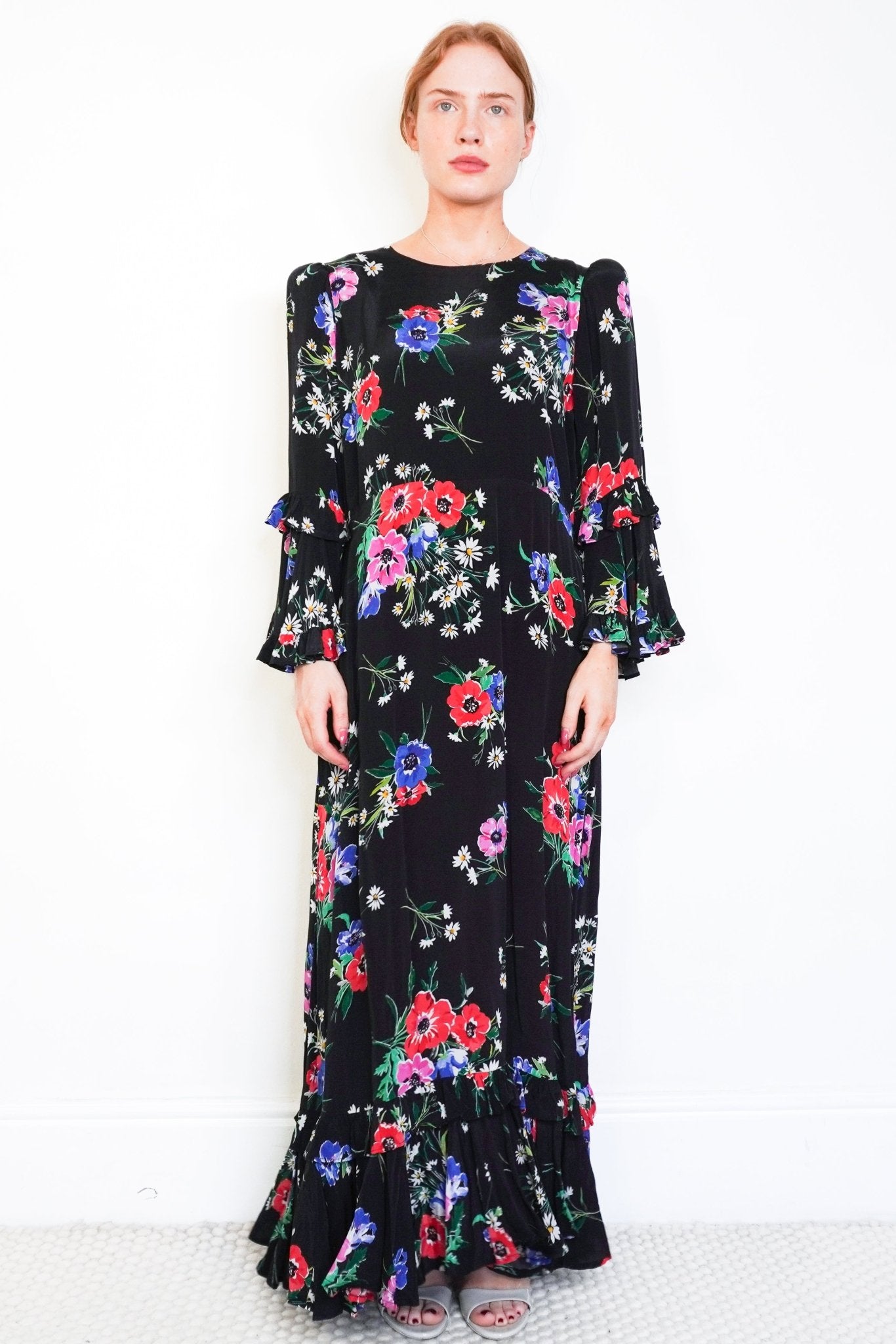 Queens of Archive Black Floral Maxi Dress (RRP £380) | Authentic & Preloved - Reloved Again
