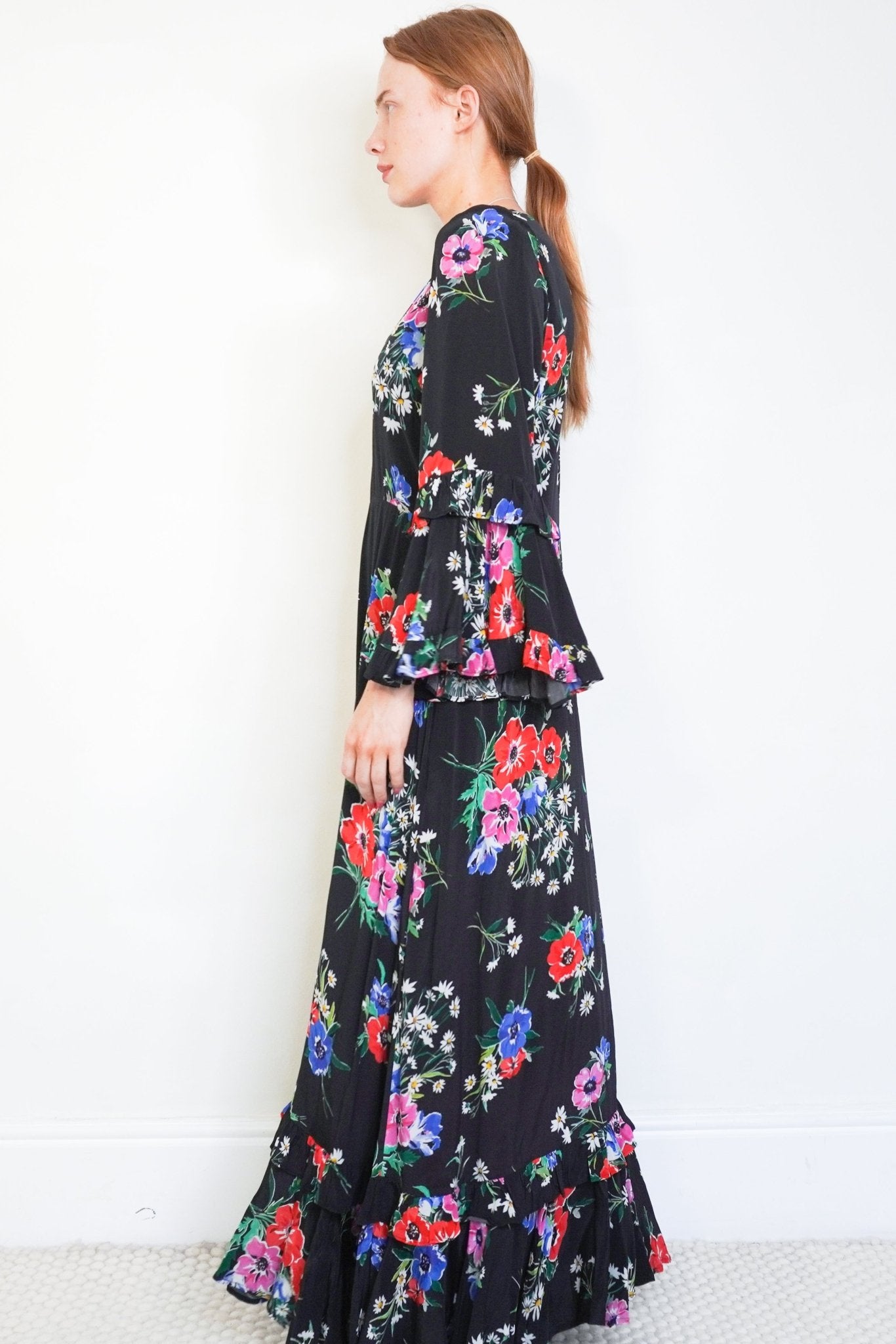 Queens of Archive Black Floral Maxi Dress (RRP £380) | Authentic & Preloved - Reloved Again