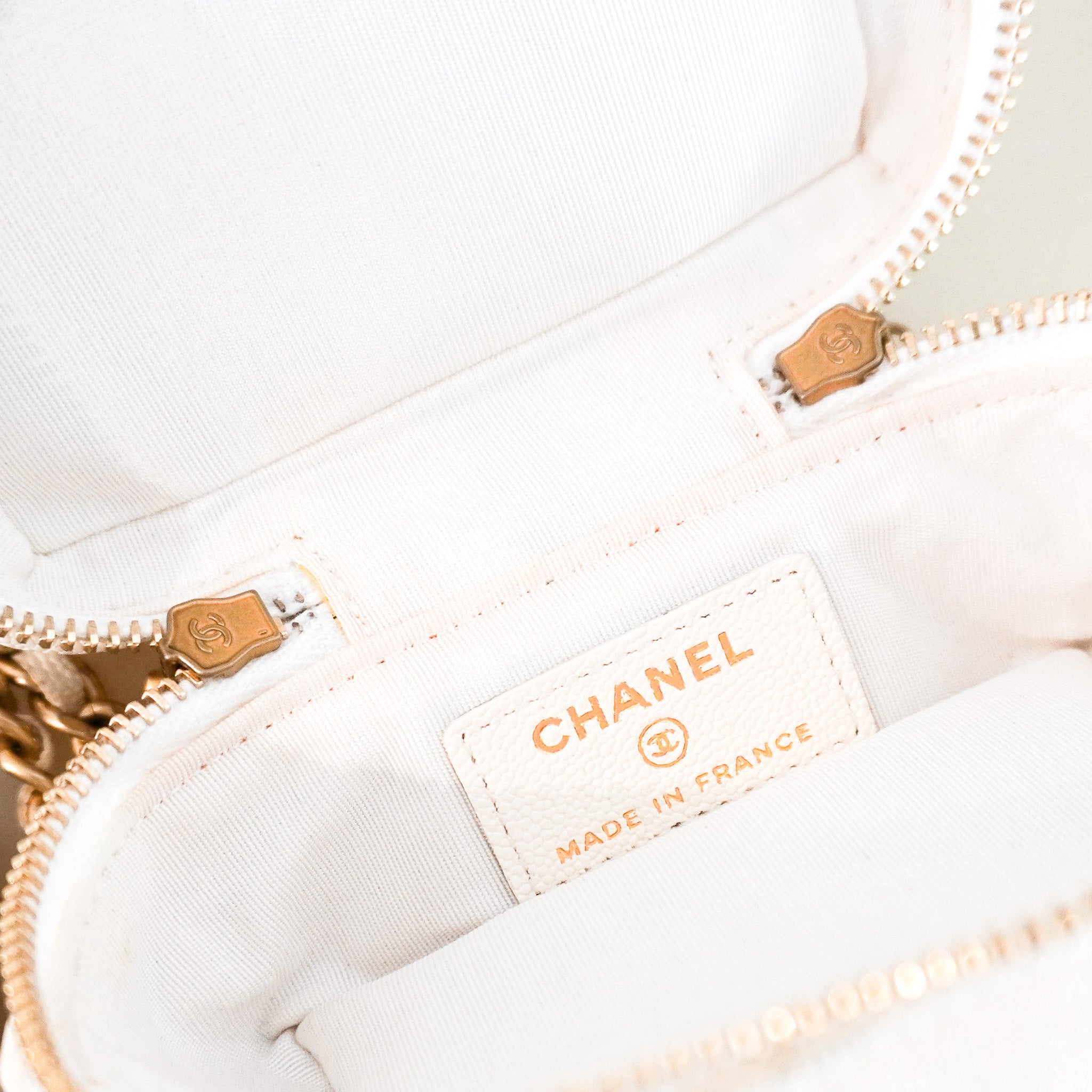 RARE Chanel Caviar Mini Vanity Bag in White RRP £2210 | Authentic Preloved - Reloved Again