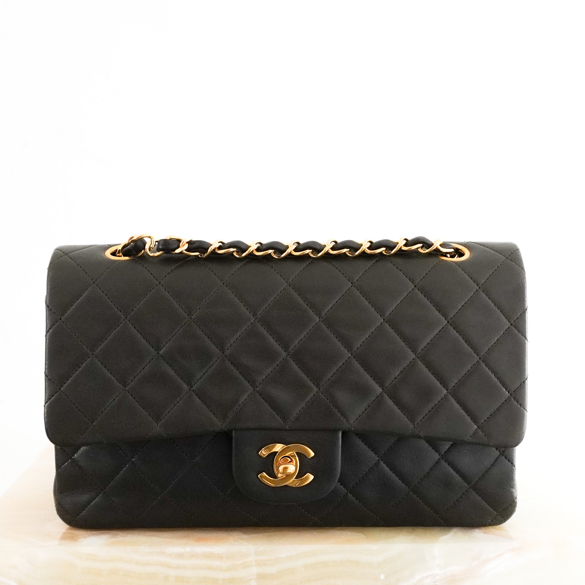 RARE Vintage Chanel Medium Double Flap Khaki Bag RRP £10500 | Authentic Preloved - Reloved Again