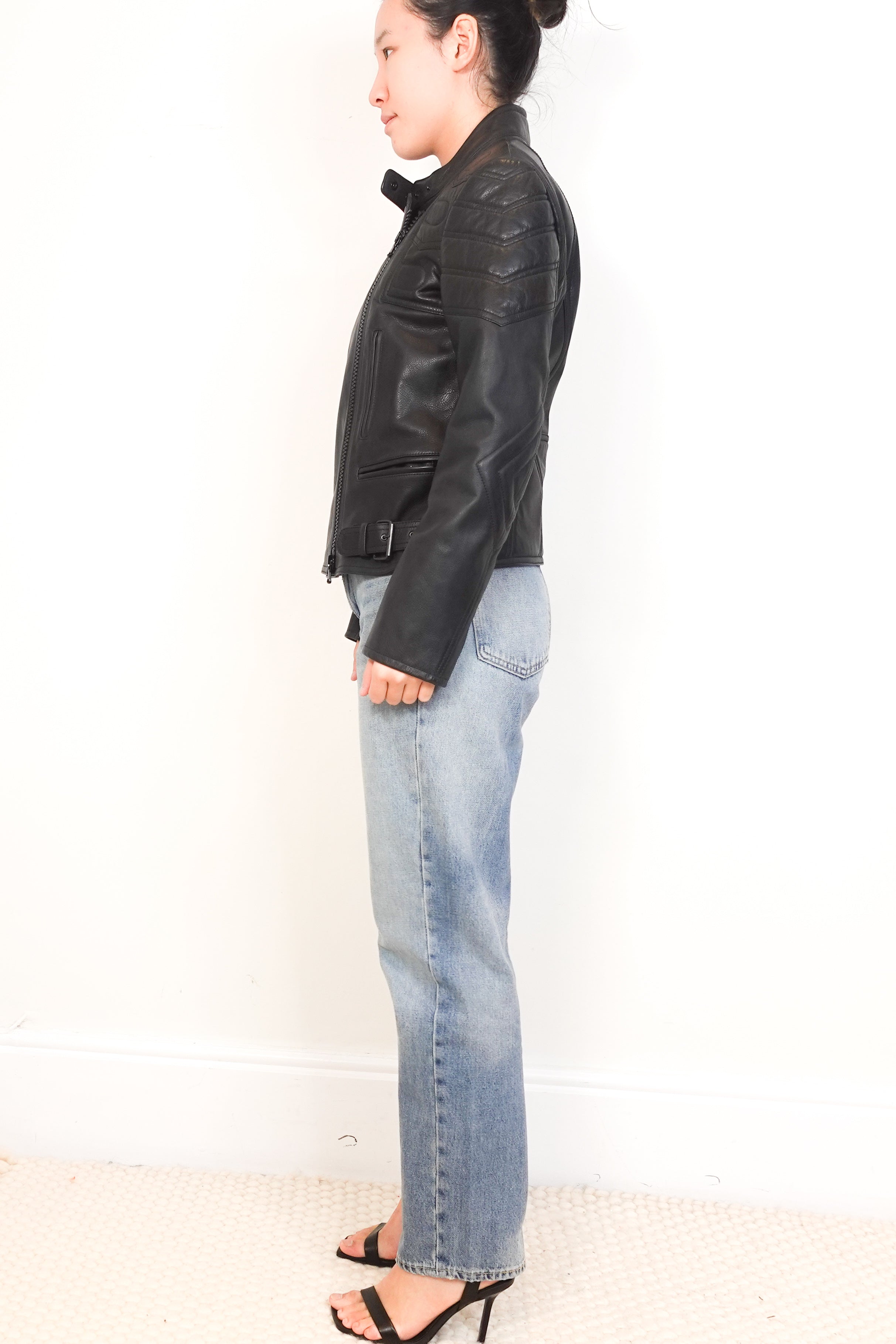 Raey-Black-Belted-Zip-Up-Leather-Moto-Jacket-side-picture-Chelsea-London