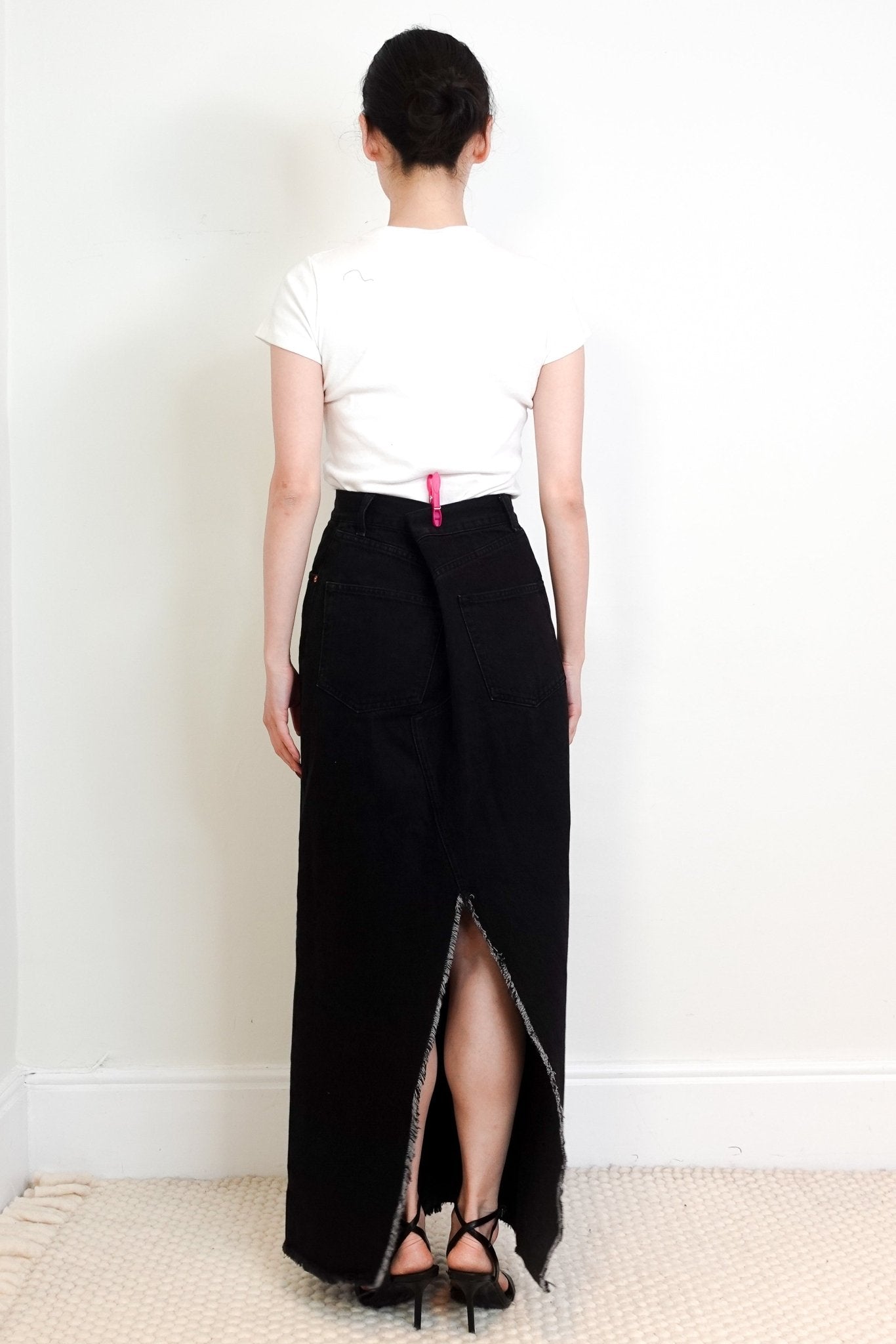 Raey Black Denim Fitted Midi Skirt RRP £150 | Authentic Preloved - Reloved Again