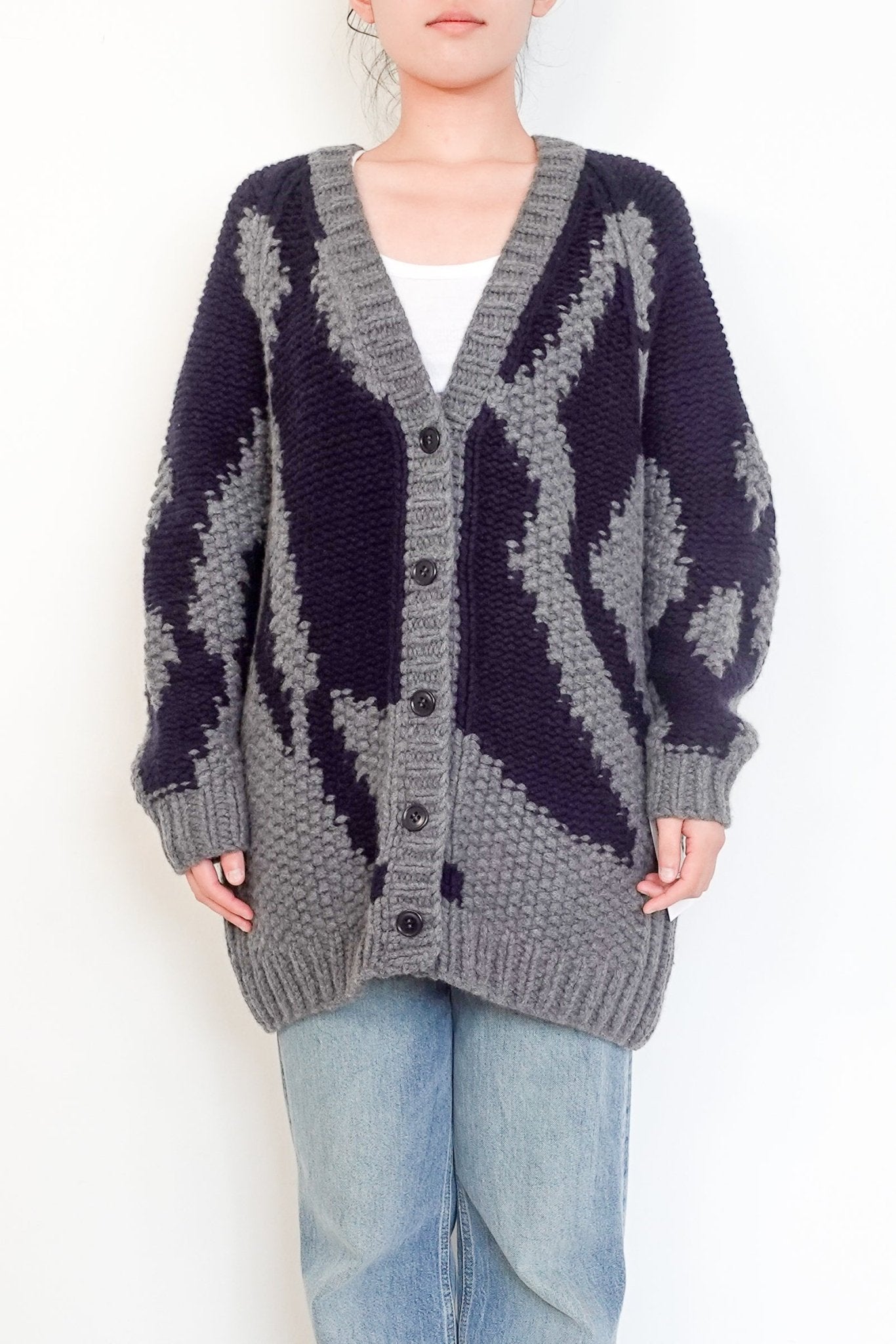 Raey Grey Chunky Knit Pure Cashmere Cardigan RRP £675 FINAL SALE | Authentic Preloved - Reloved Again