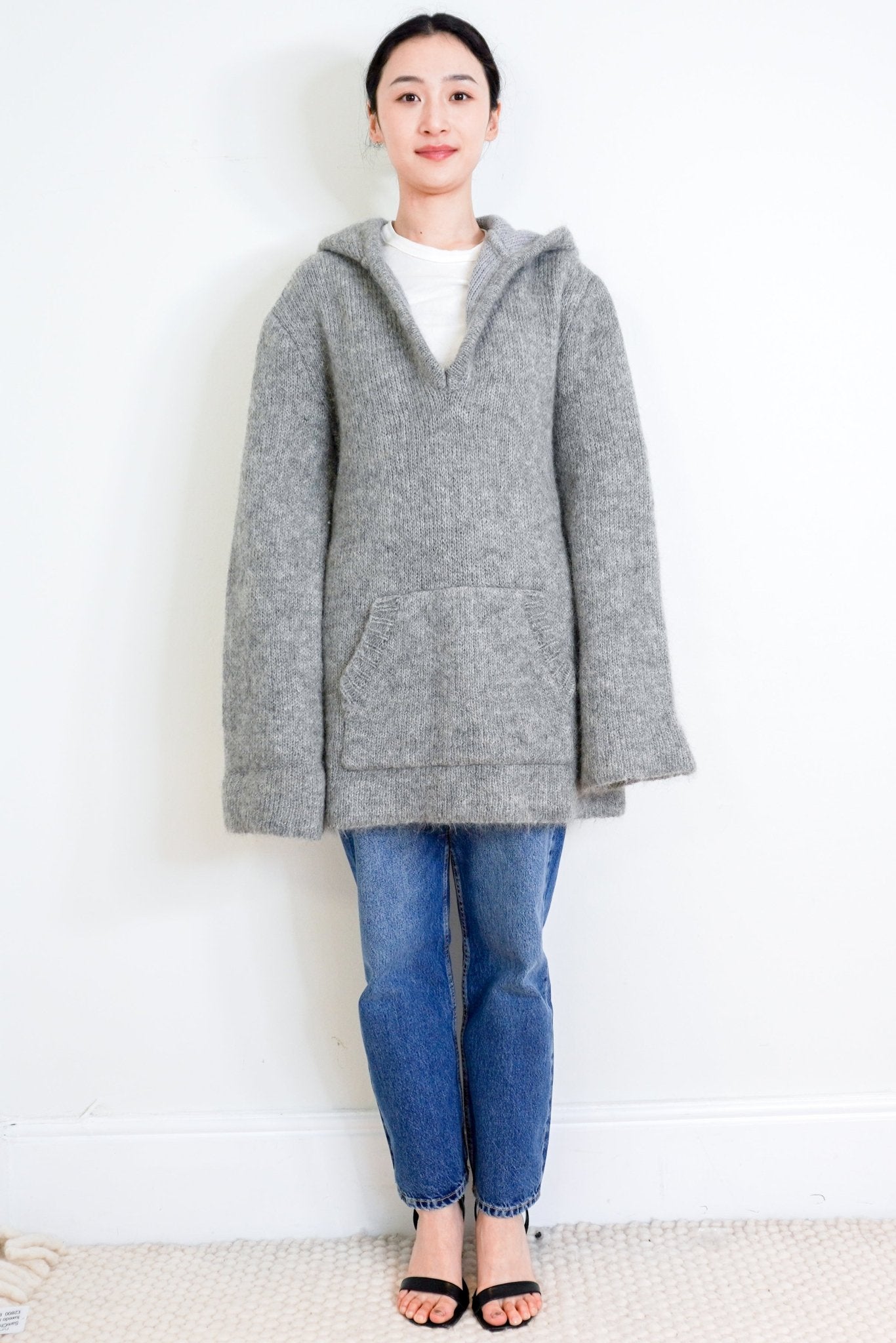Raey Grey Wool Hooded Knit Jumper RRP £300 | Authentic Preloved - Reloved Again