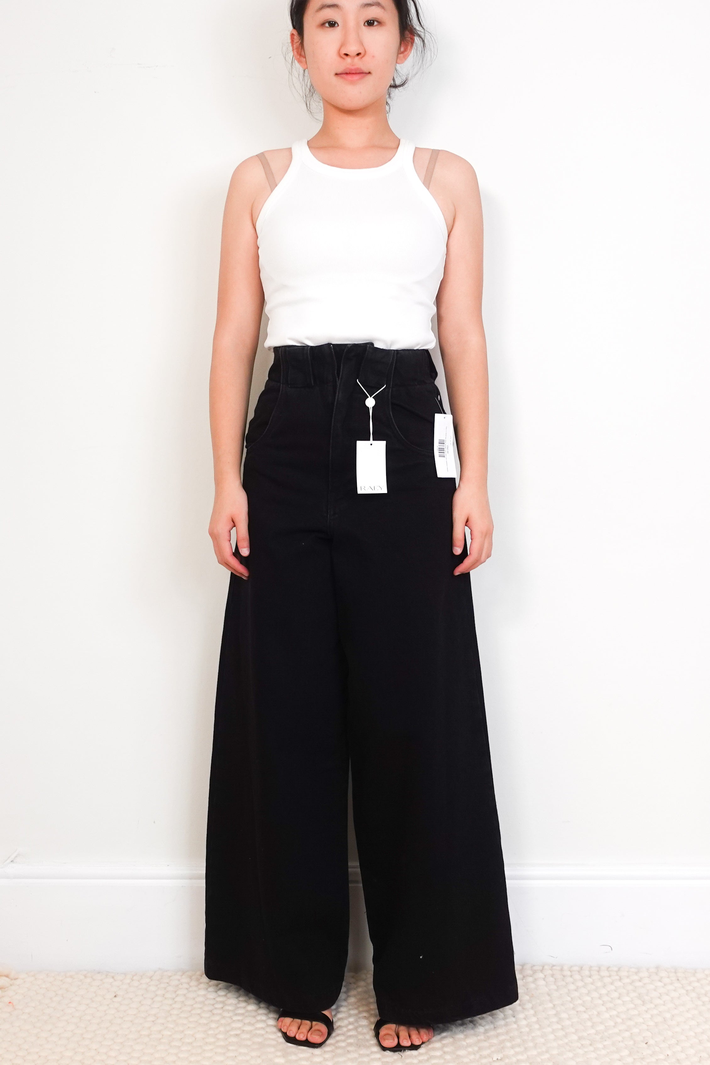 Raey-Wide-Leg-black-Jeans-front-picture-Chelsea-London
