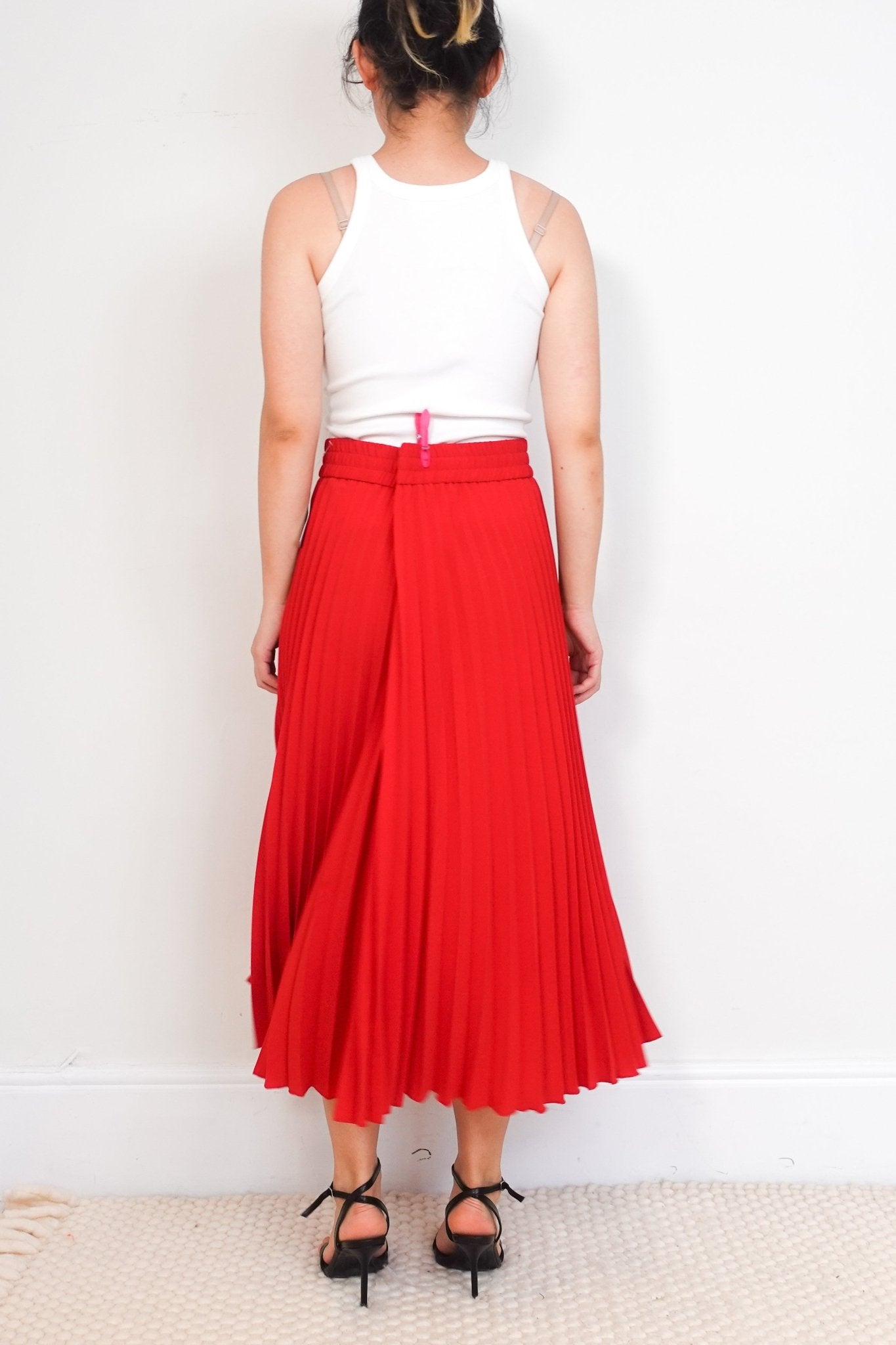 Red Valentino accordion midi skirt in red RRP £230 | Authentic Preloved - Reloved Again